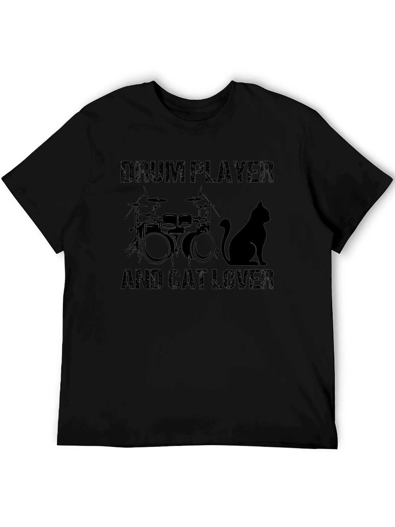 Drum Player & Cat Lover Graphic Tee