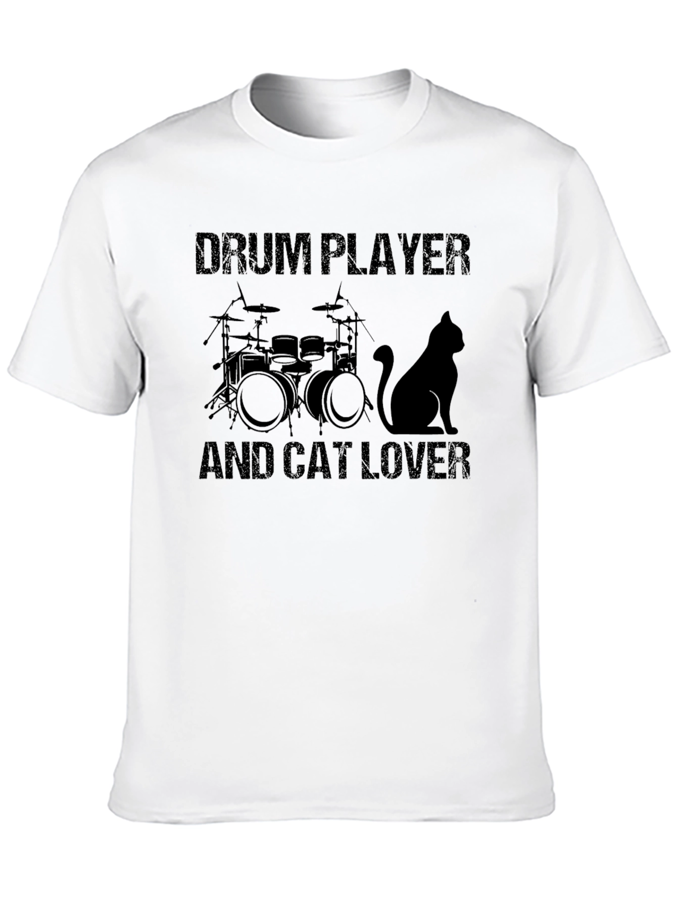 Drum Player & Cat Lover Graphic Tee