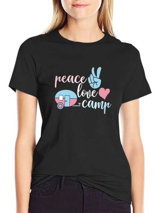 Peace Love Camp T-Shirt - Cute Camping Tee