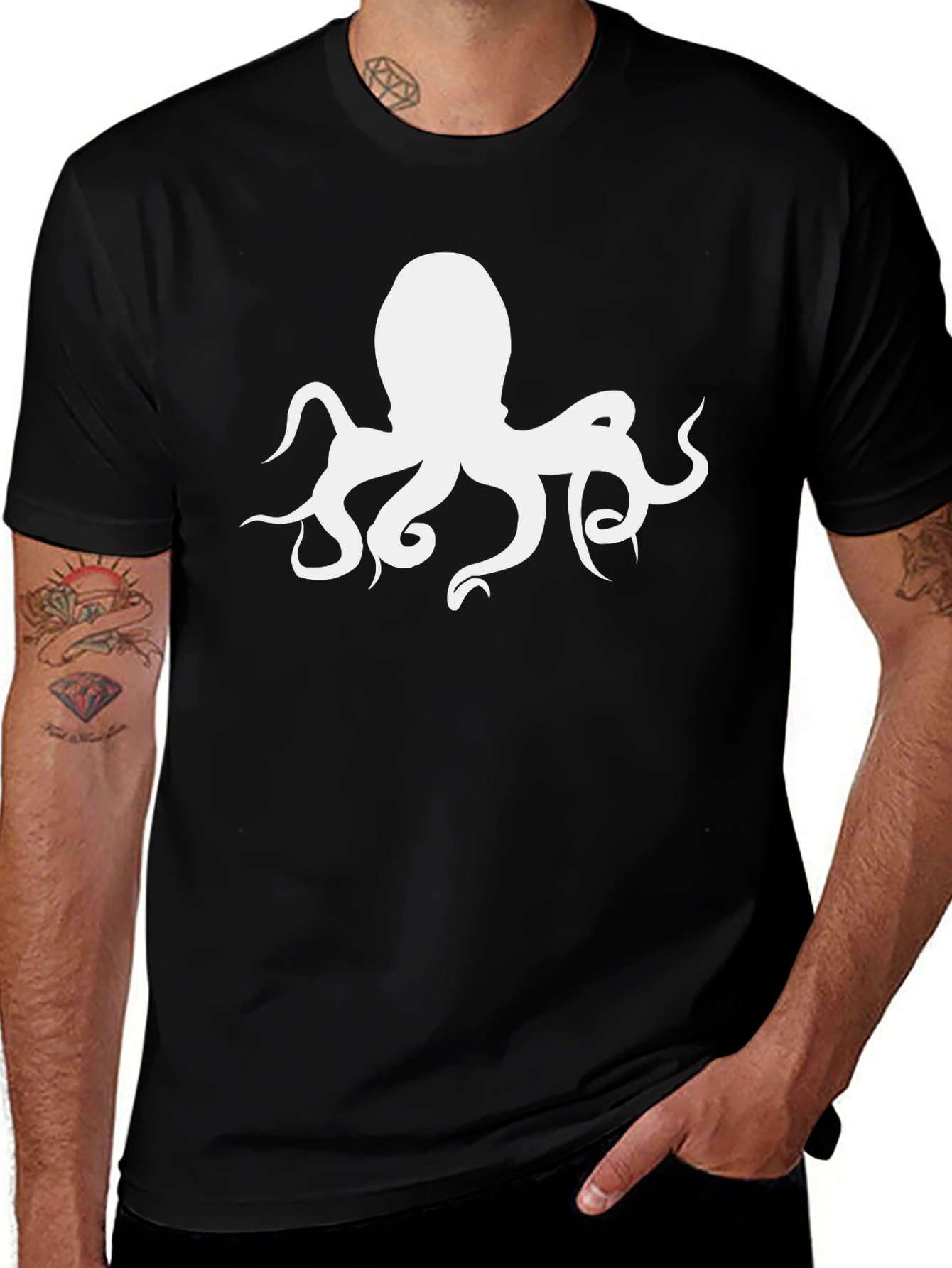 Octopus Graphic Tee - Mens Black T-Shirt