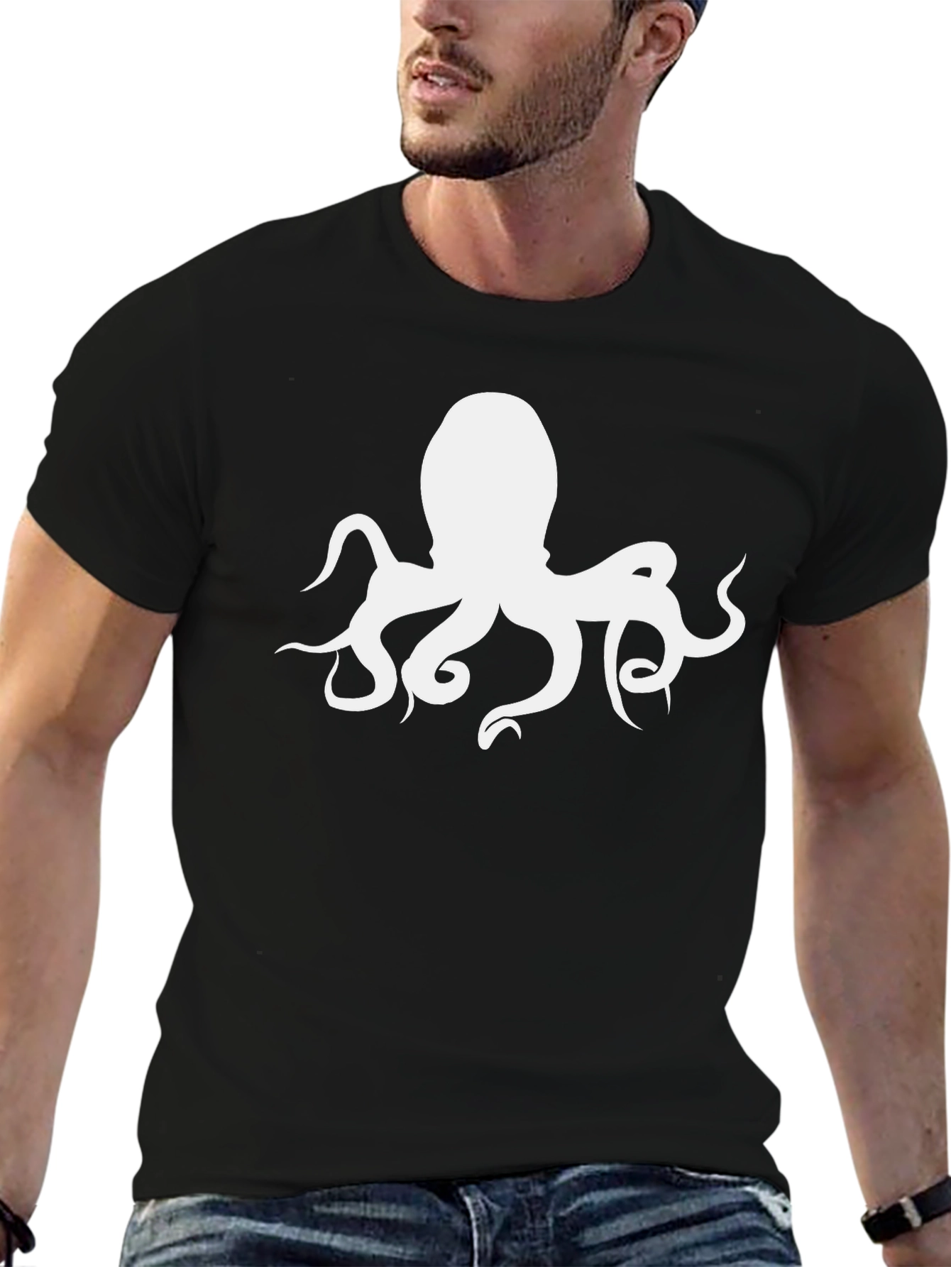 Octopus Graphic Tee - Mens Black T-Shirt
