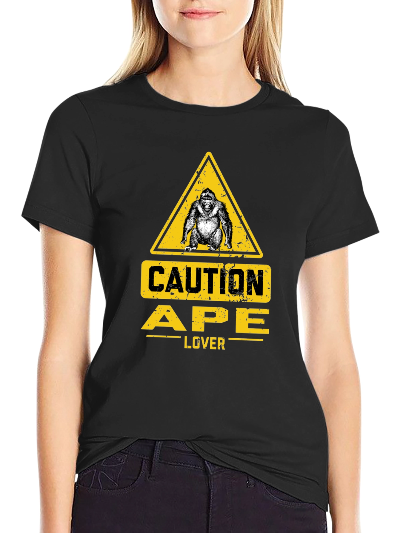 Caution Ape Lover Black T-Shirt