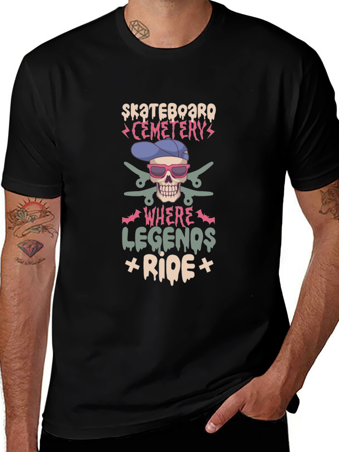 Skateboard Cemetery T-Shirt - Legends Ride