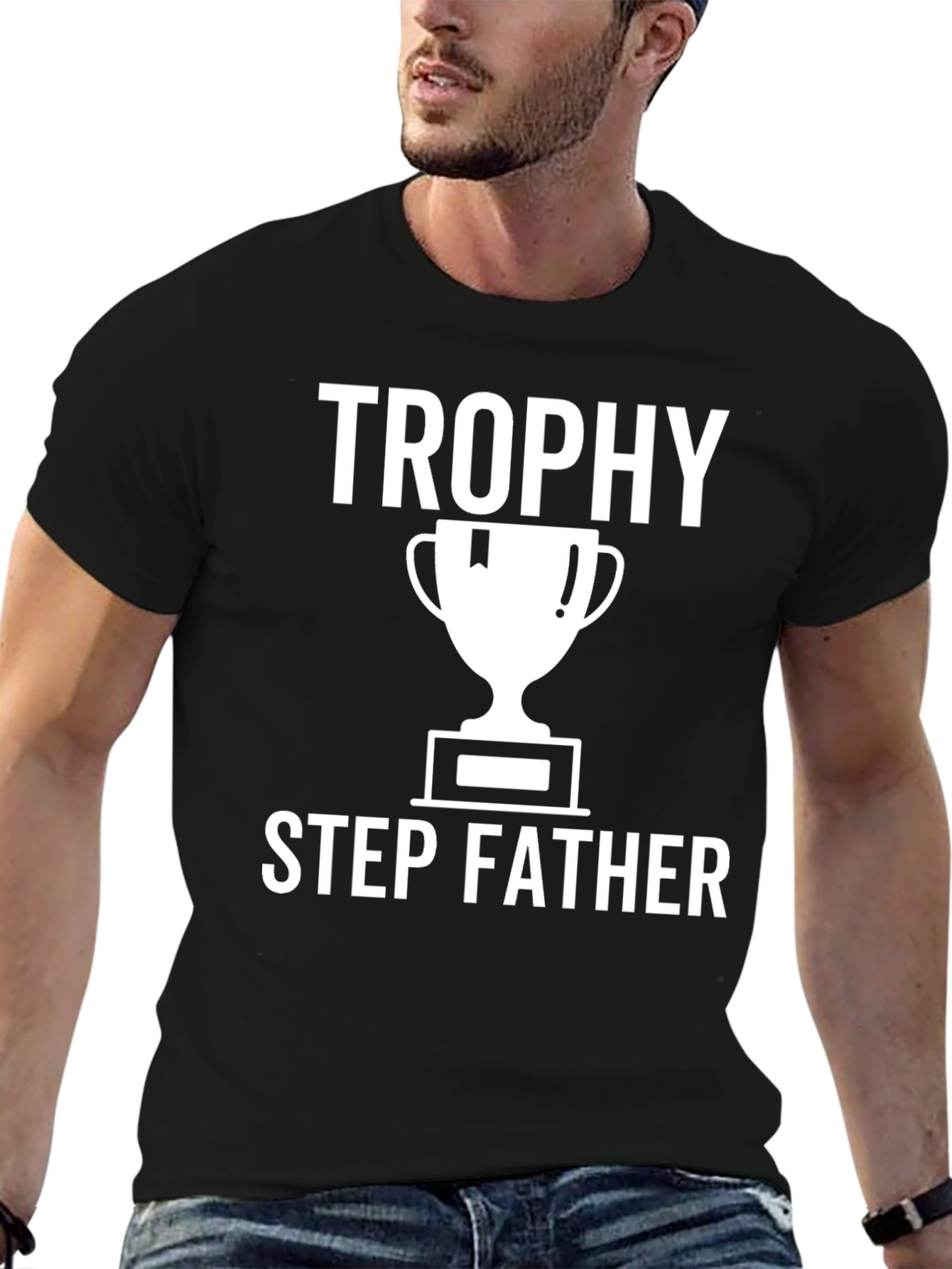 Trophy Step Father Graphic Tee - Black Shirt
