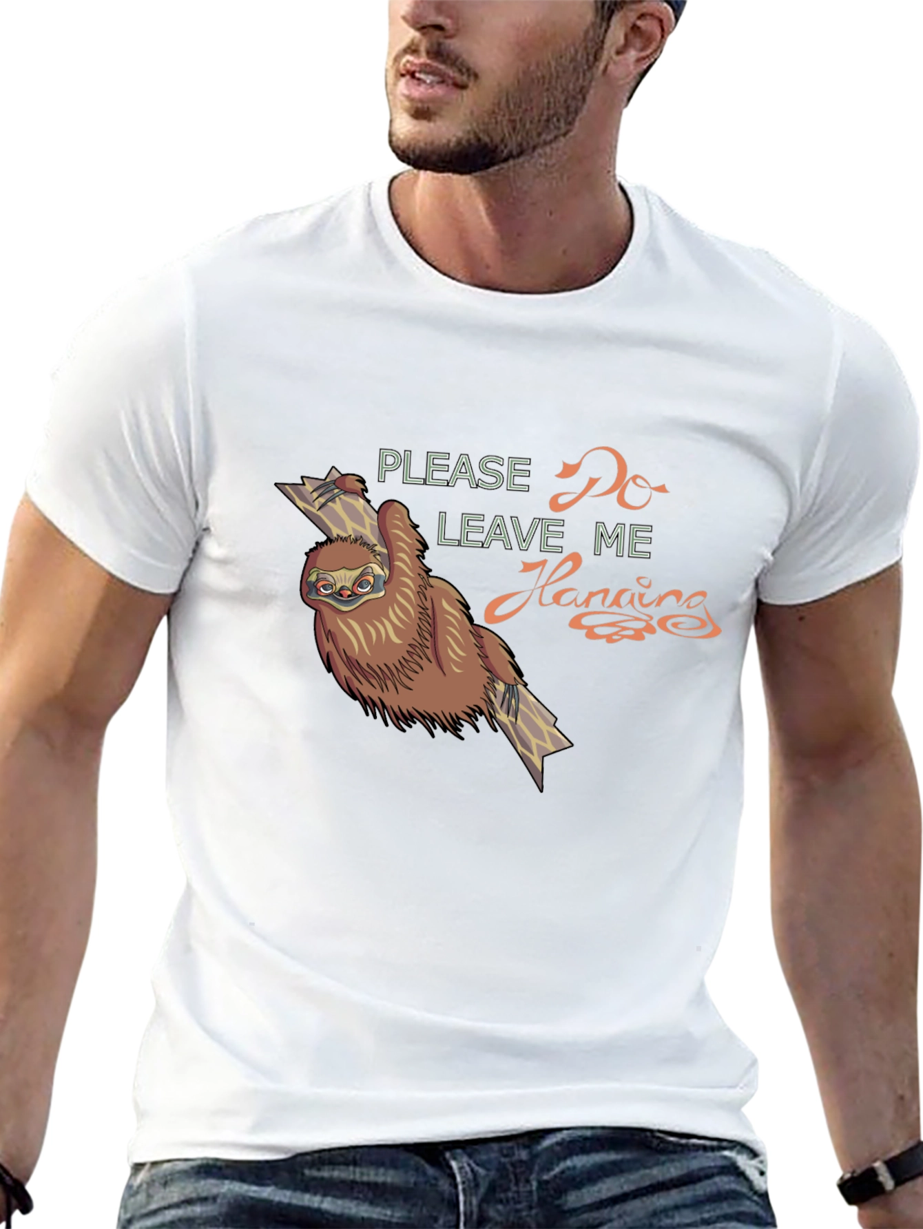 Sloth Hanging Around Graphic T-Shirt - Relaxed Fit