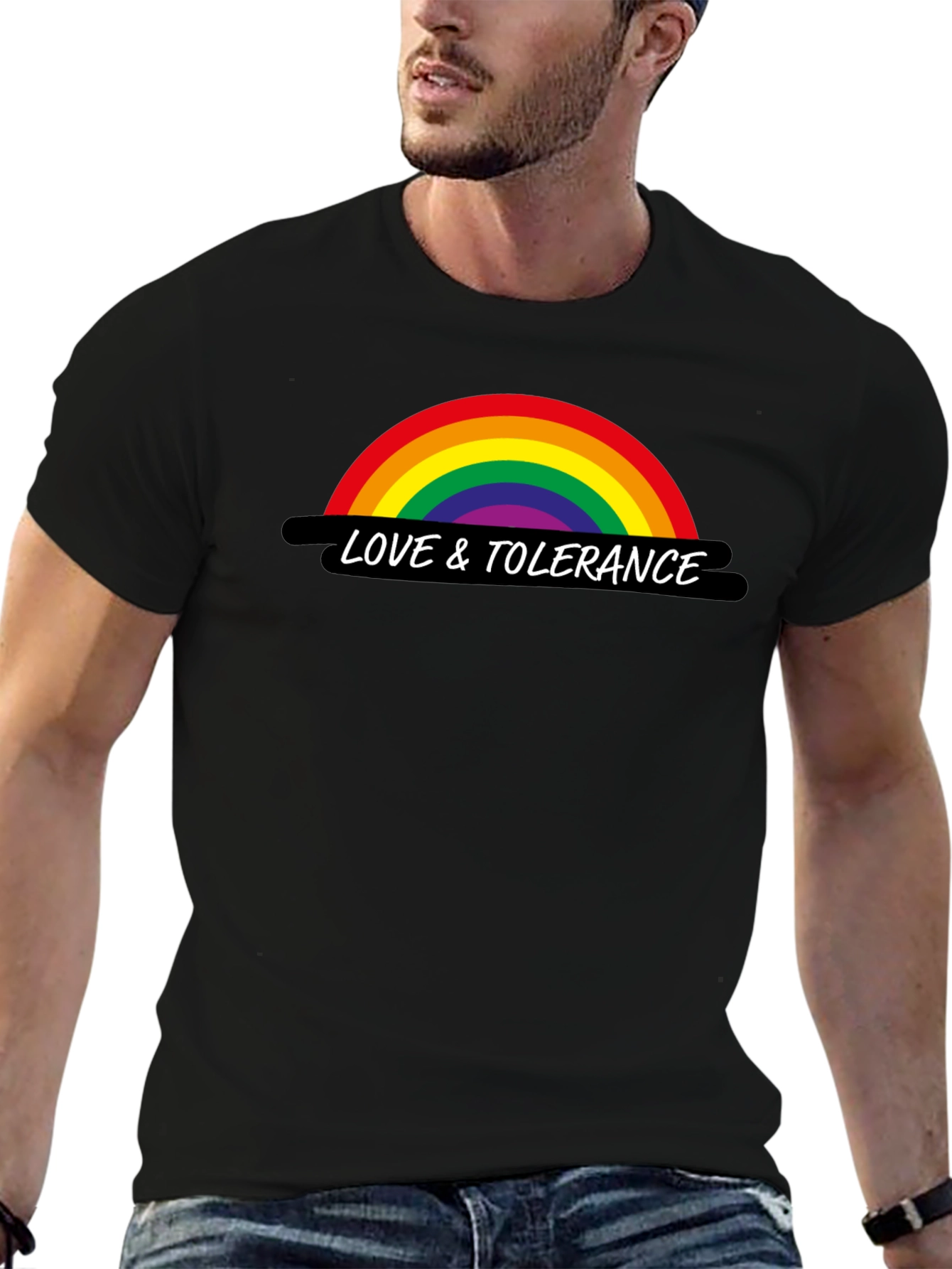 Love & Tolerance Rainbow Graphic T-Shirt