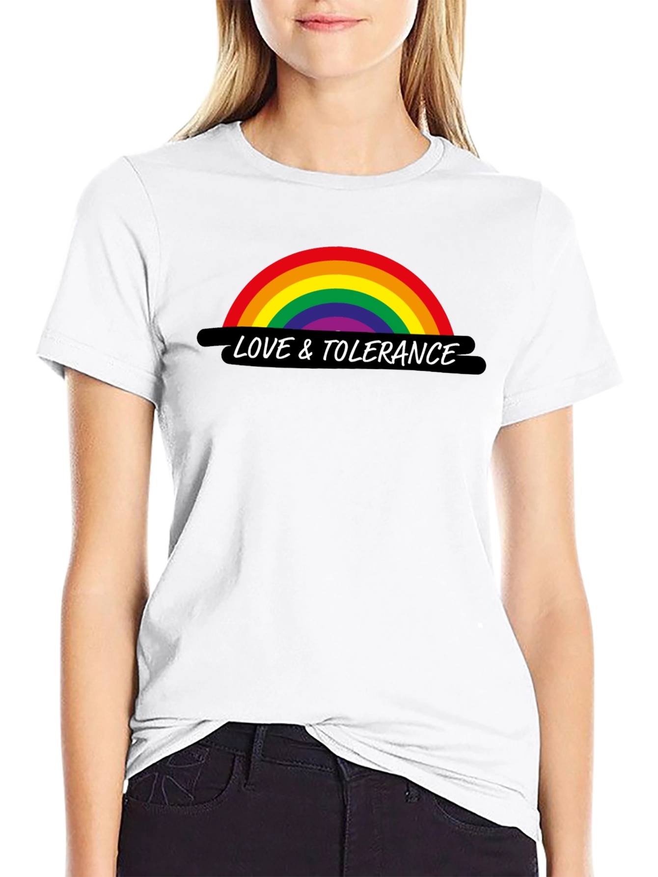 Love & Tolerance Rainbow Graphic T-Shirt