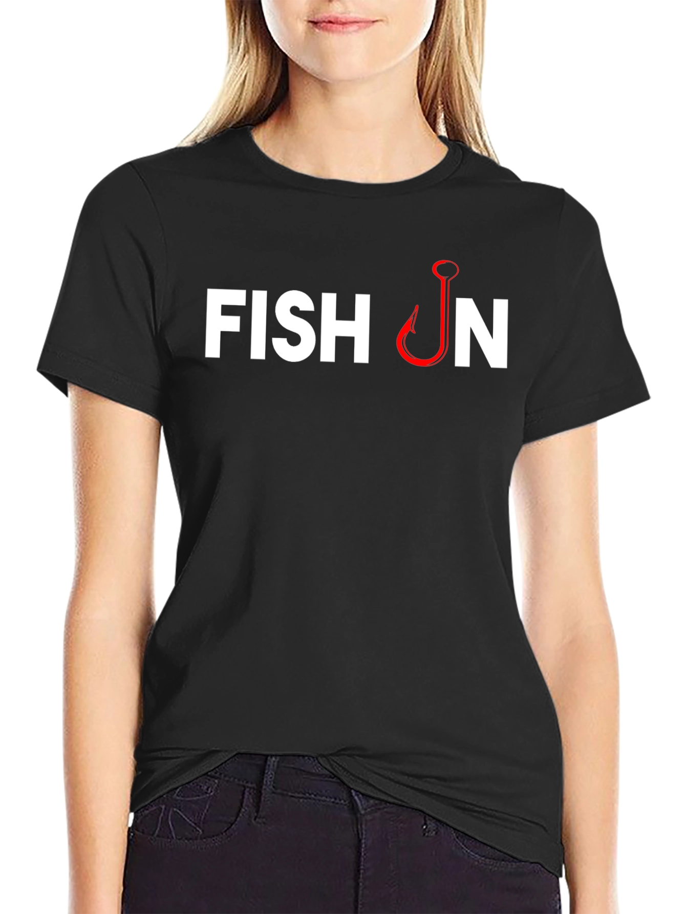 Fish On T-Shirt - Fishing Hook Design