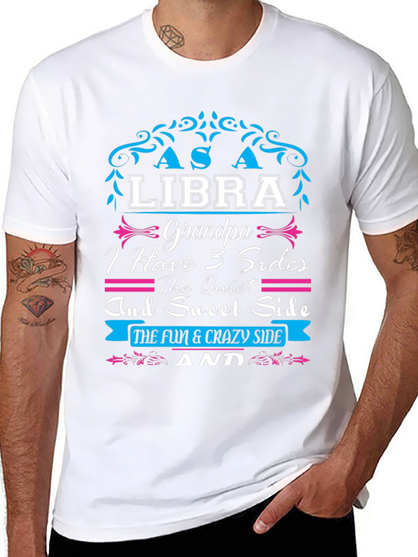Libra Grandpa T-Shirt - 3 Sides Graphic Tee