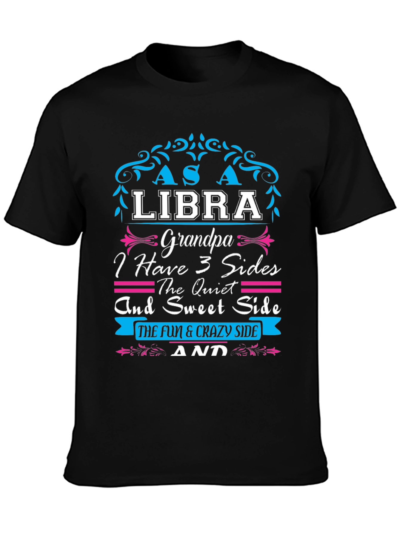 Libra Grandpa T-Shirt - 3 Sides Graphic Tee