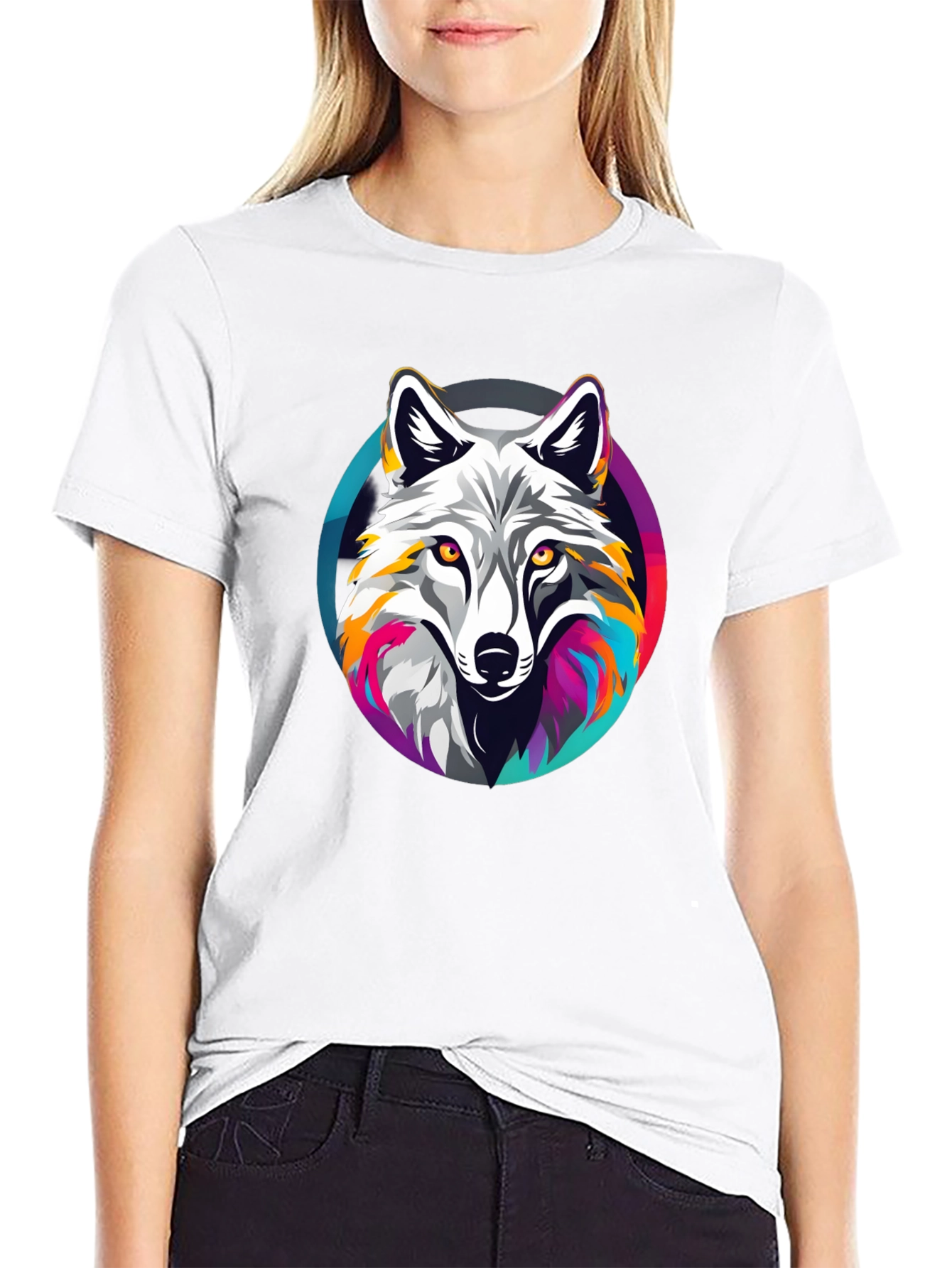 Wolf Graphic Tee - Stylish Mens Black T-Shirt