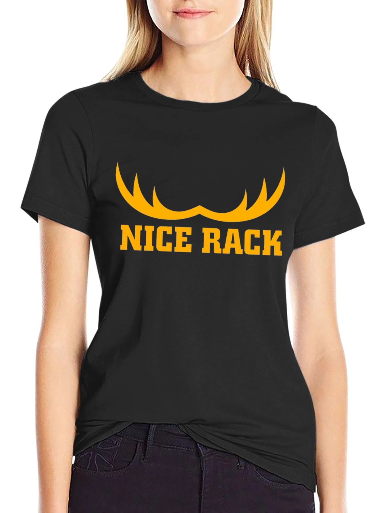 Nice Rack Antler T-Shirt - Black
