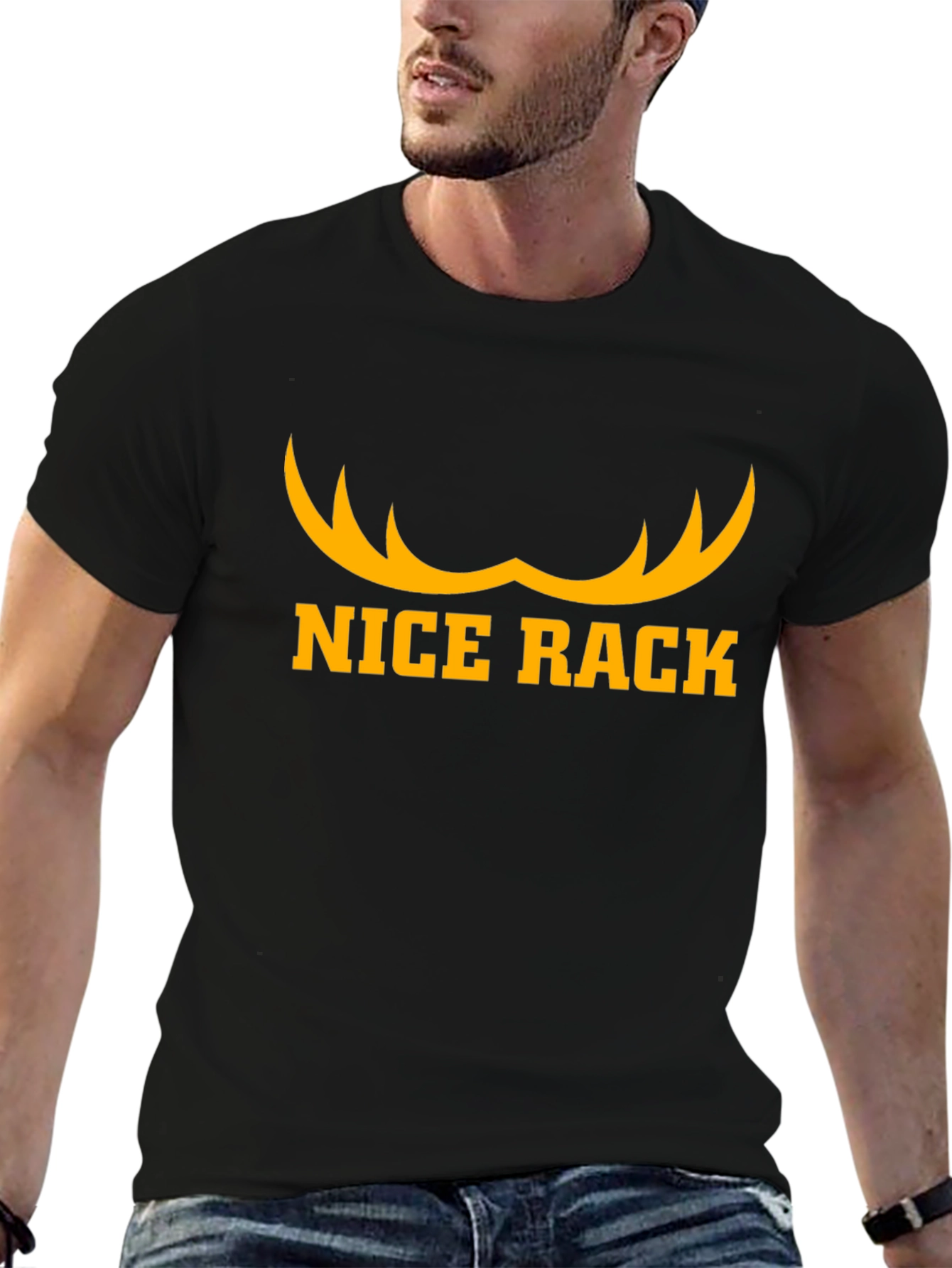 Nice Rack Antler T-Shirt - Black
