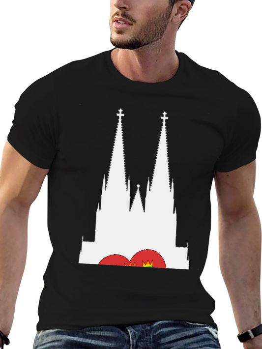 Cologne Cathedral Graphic Tee - Black Cotton T-Shirt