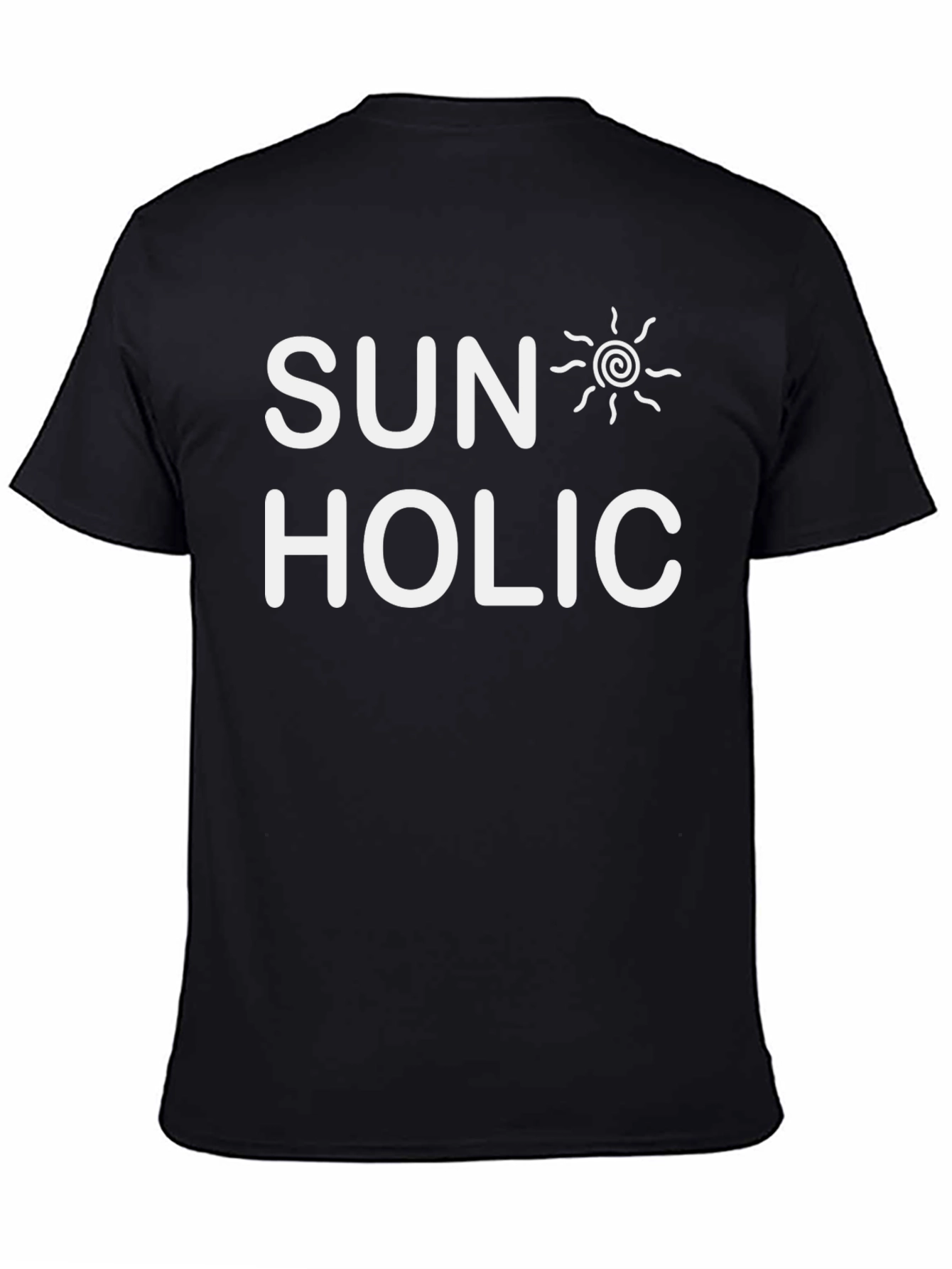 Sunholic Black T-Shirt with Sun Design
