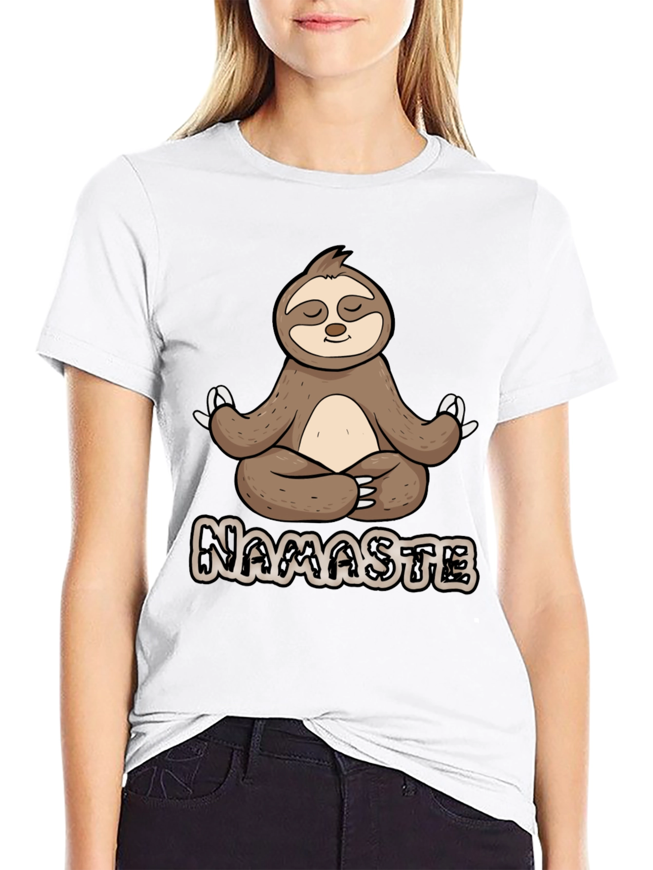 Sloth Namaste Meditation Graphic Tee