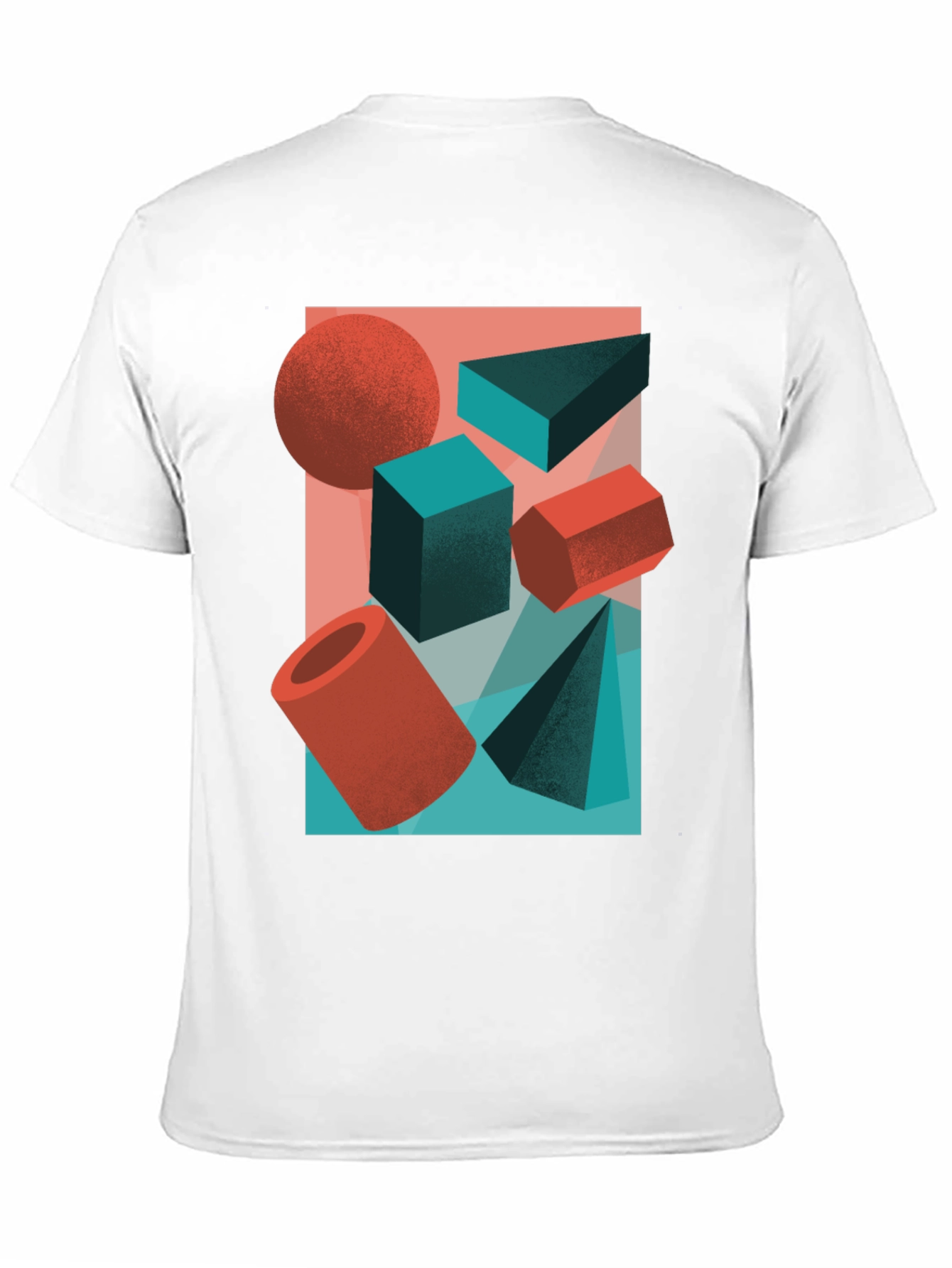 Abstract Geometric Shapes Graphic Tee - Black