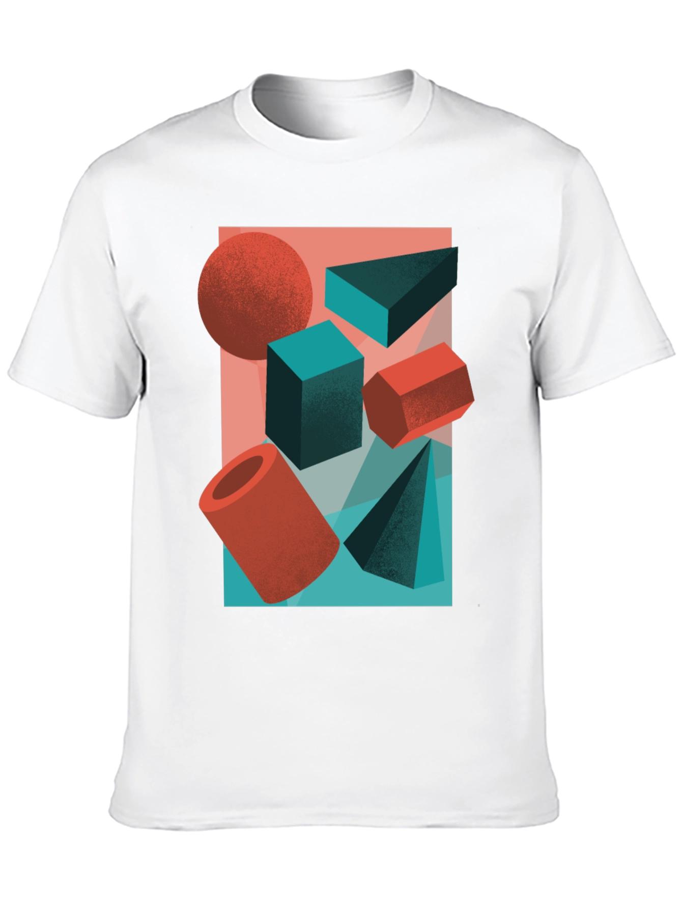 Abstract Geometric Shapes Graphic Tee - Black
