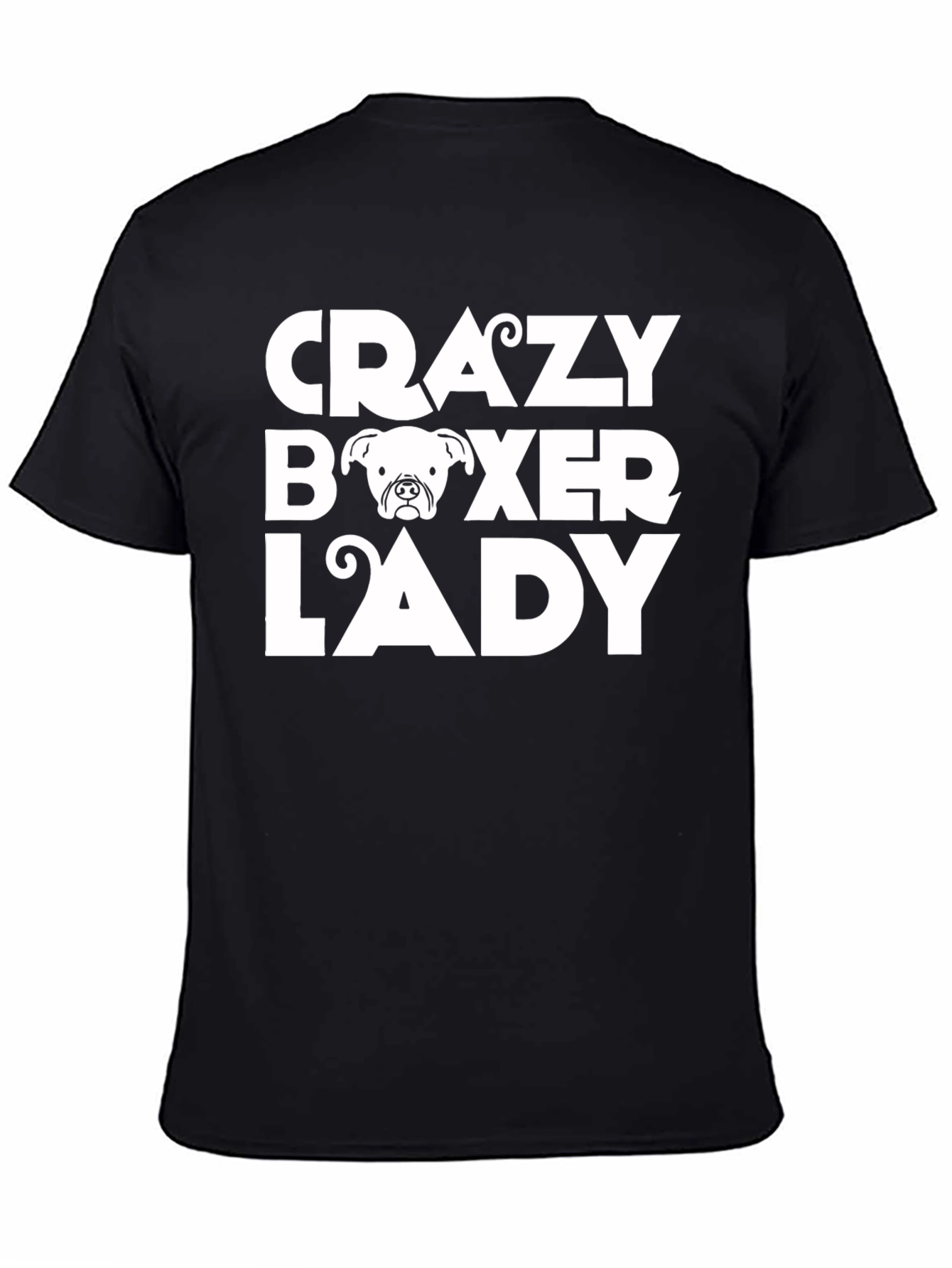 Crazy Boxer Lady Graphic Tee - Black