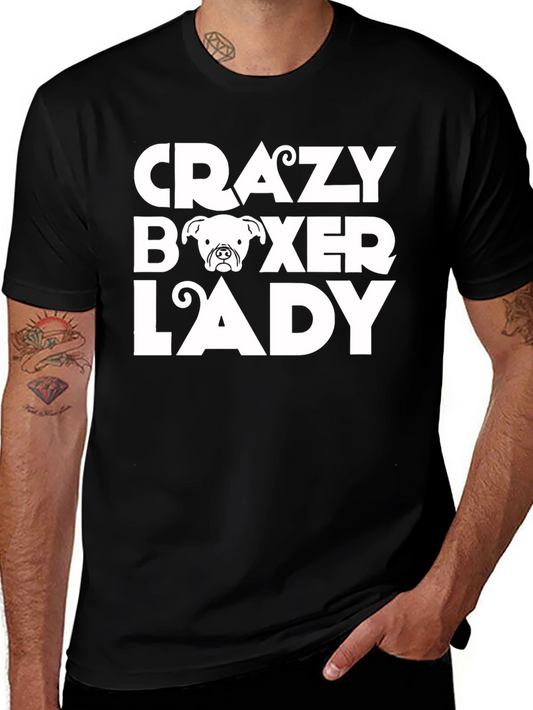 Crazy Boxer Lady Graphic Tee - Black