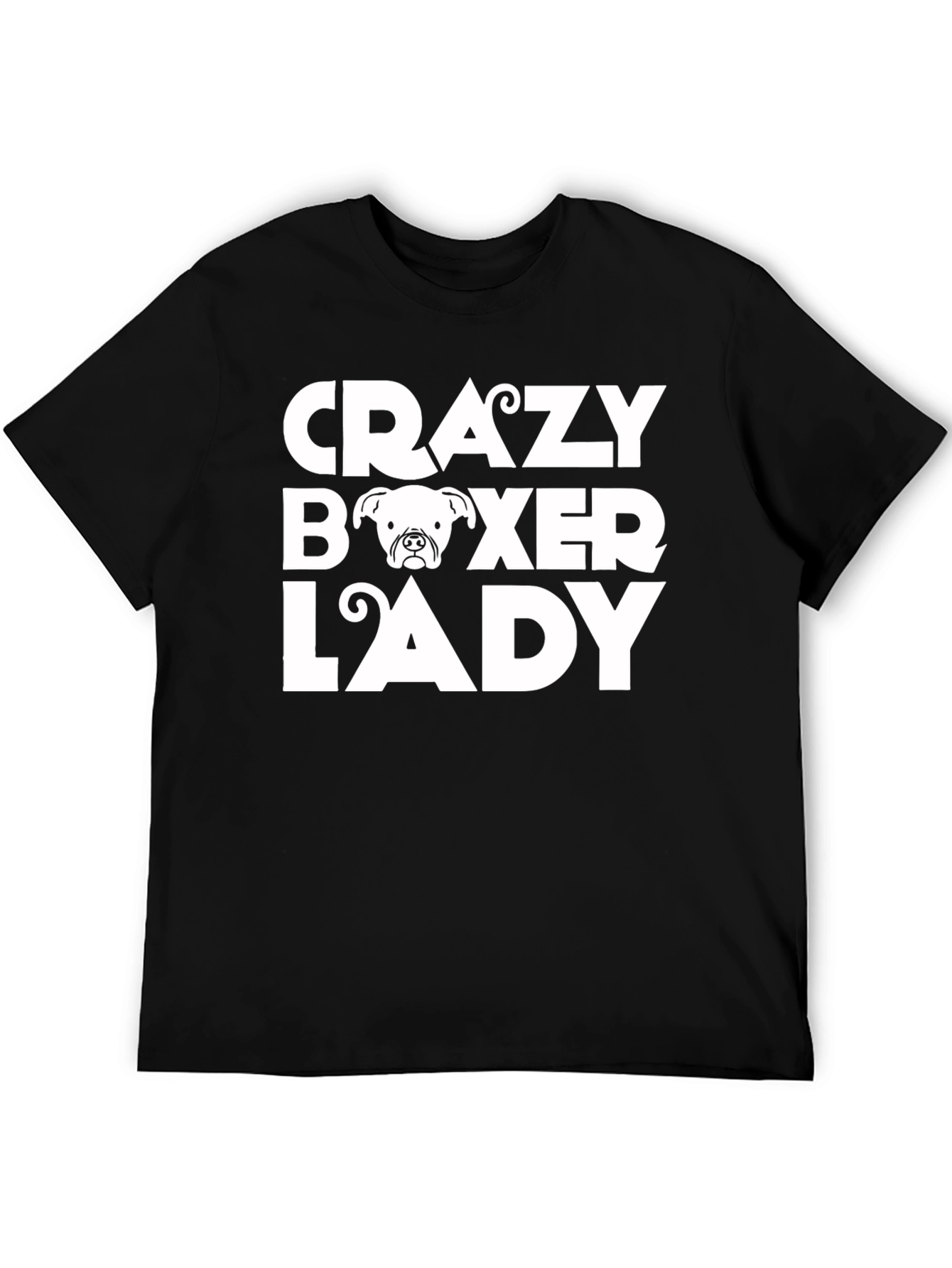 Crazy Boxer Lady Graphic Tee - Black