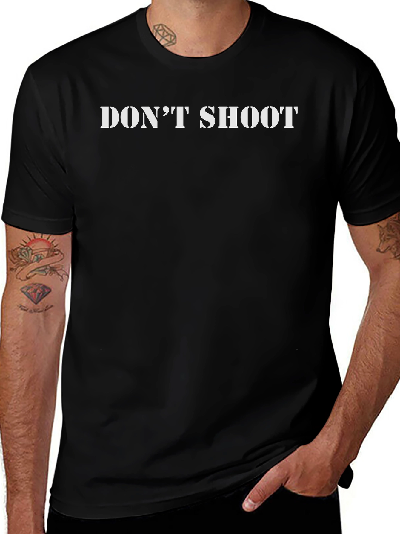 Dont Shoot Graphic Tee - Mens Black T-Shirt
