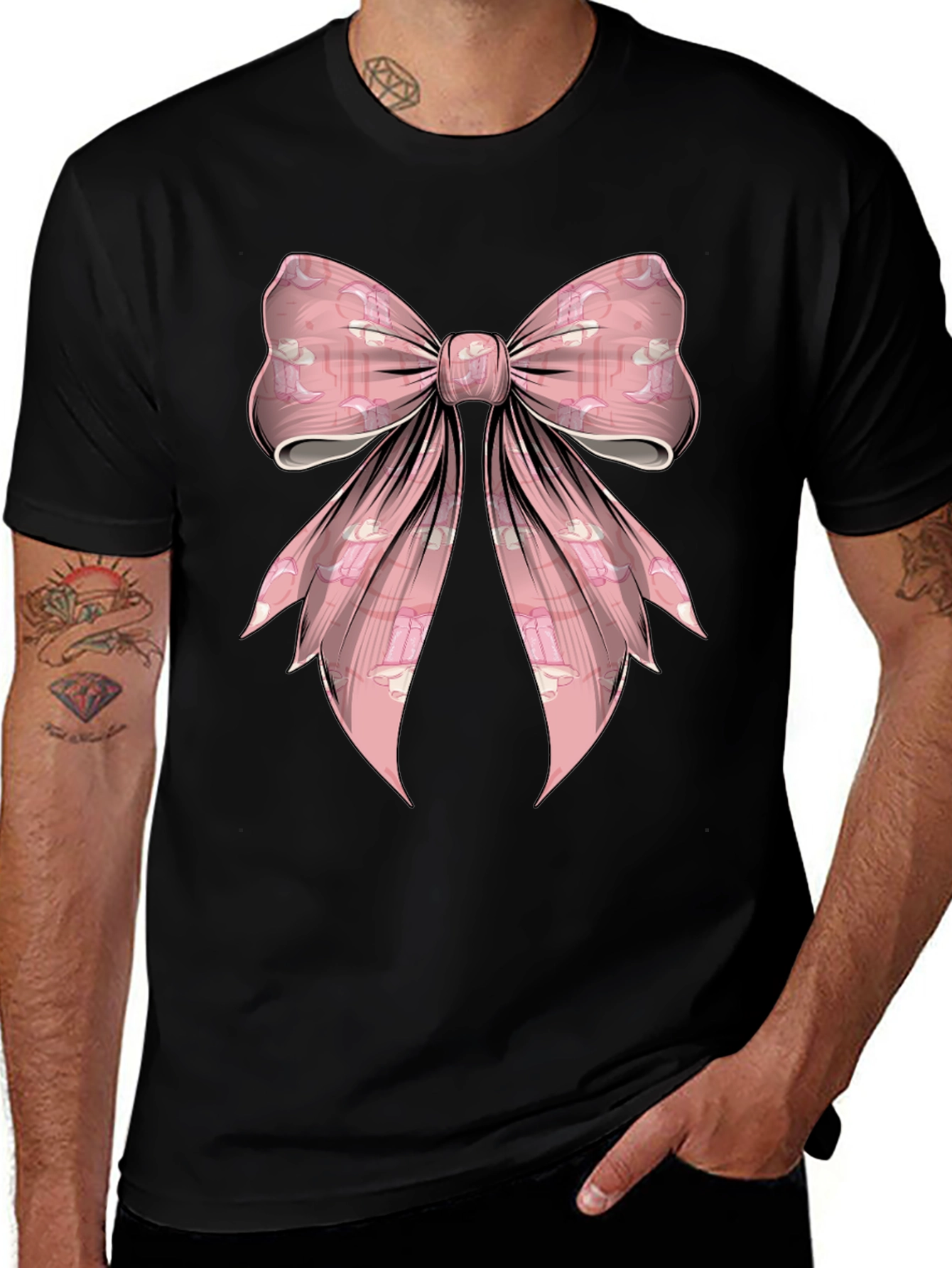 Pink Bow Graphic Tee - Fun & Stylish