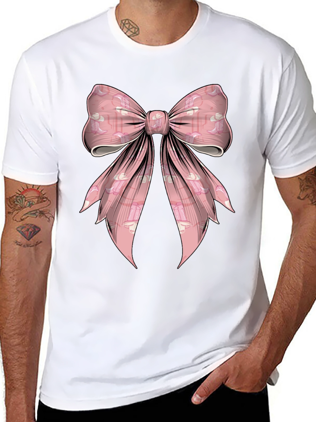 Pink Bow Graphic Tee - Fun & Stylish