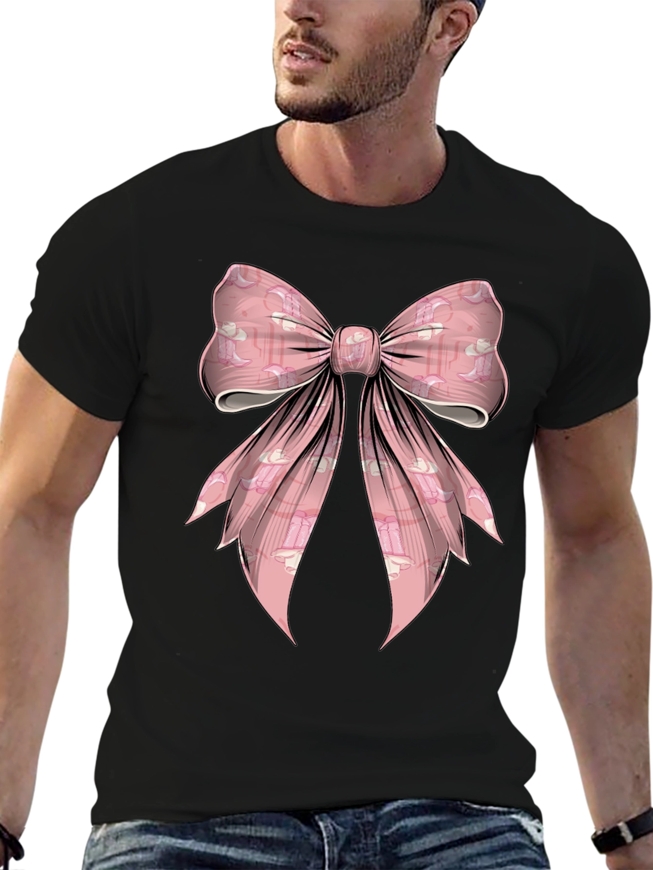 Pink Bow Graphic Tee - Fun & Stylish