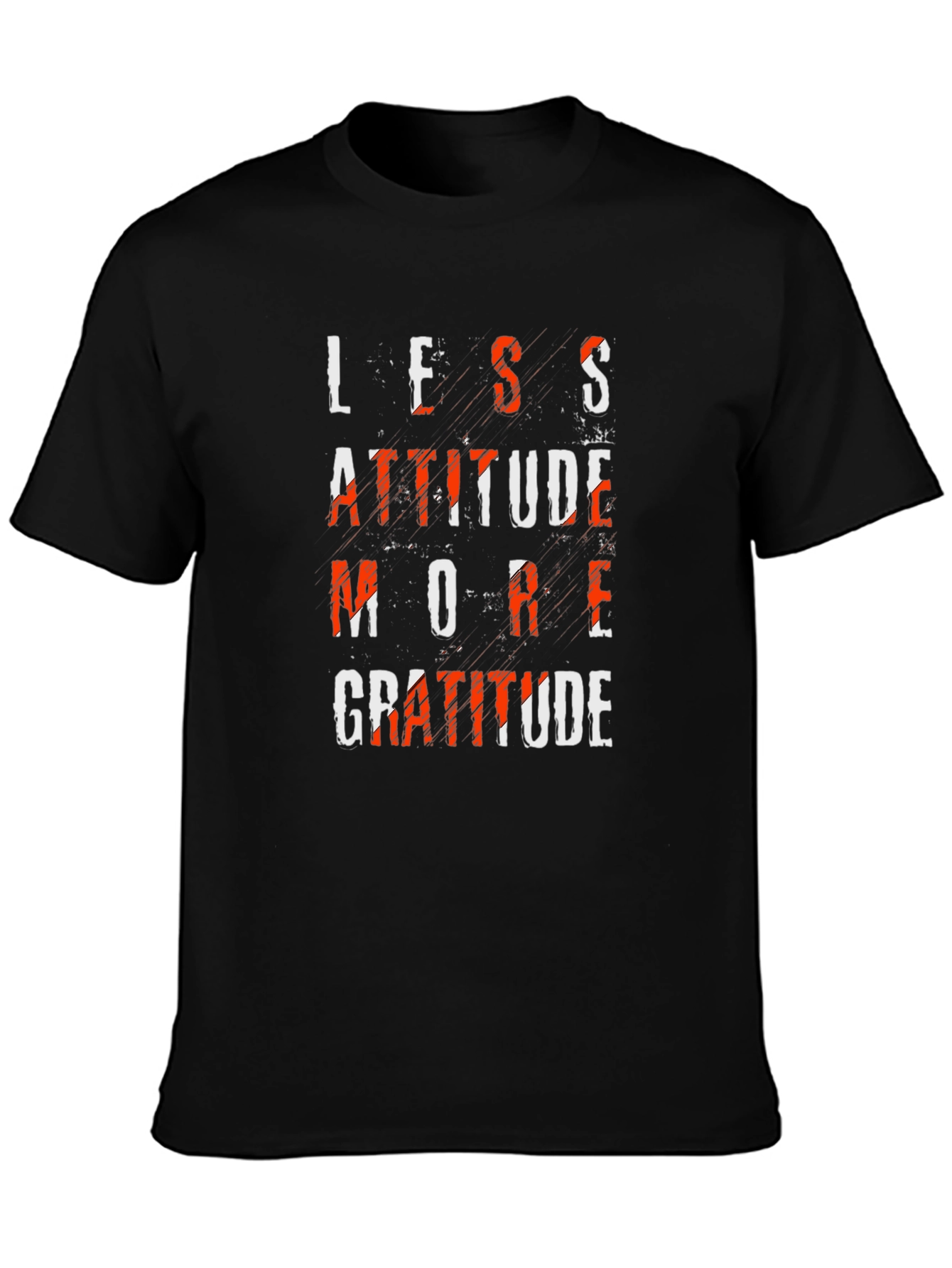 Less Attitude More Gratitude Graphic Tee - Black