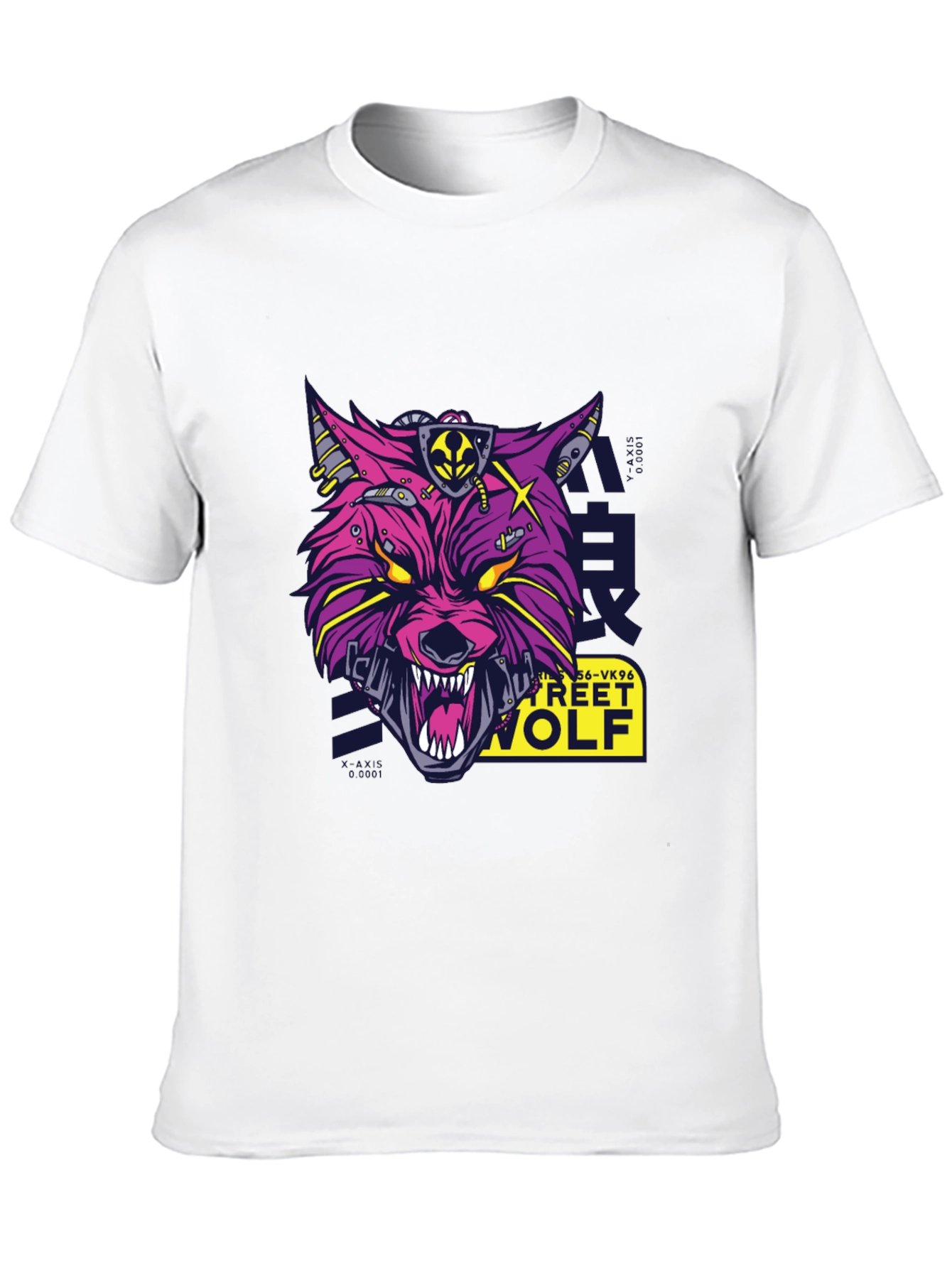 Cyber Street Wolf Graphic Tee - Black