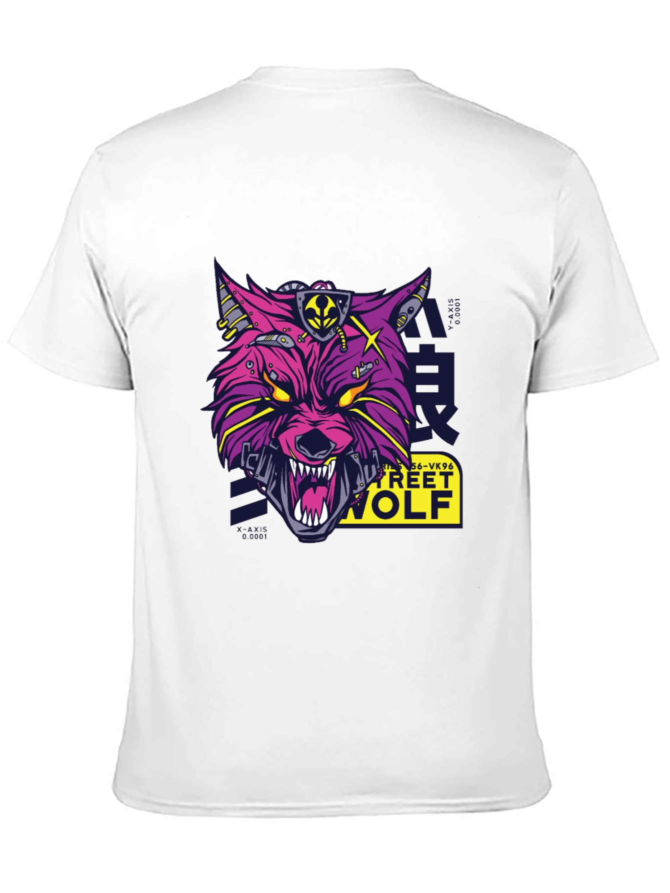 Cyber Street Wolf Graphic Tee - Black