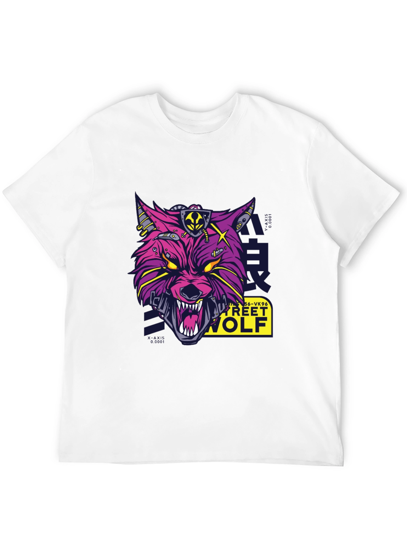 Cyber Street Wolf Graphic Tee - Black