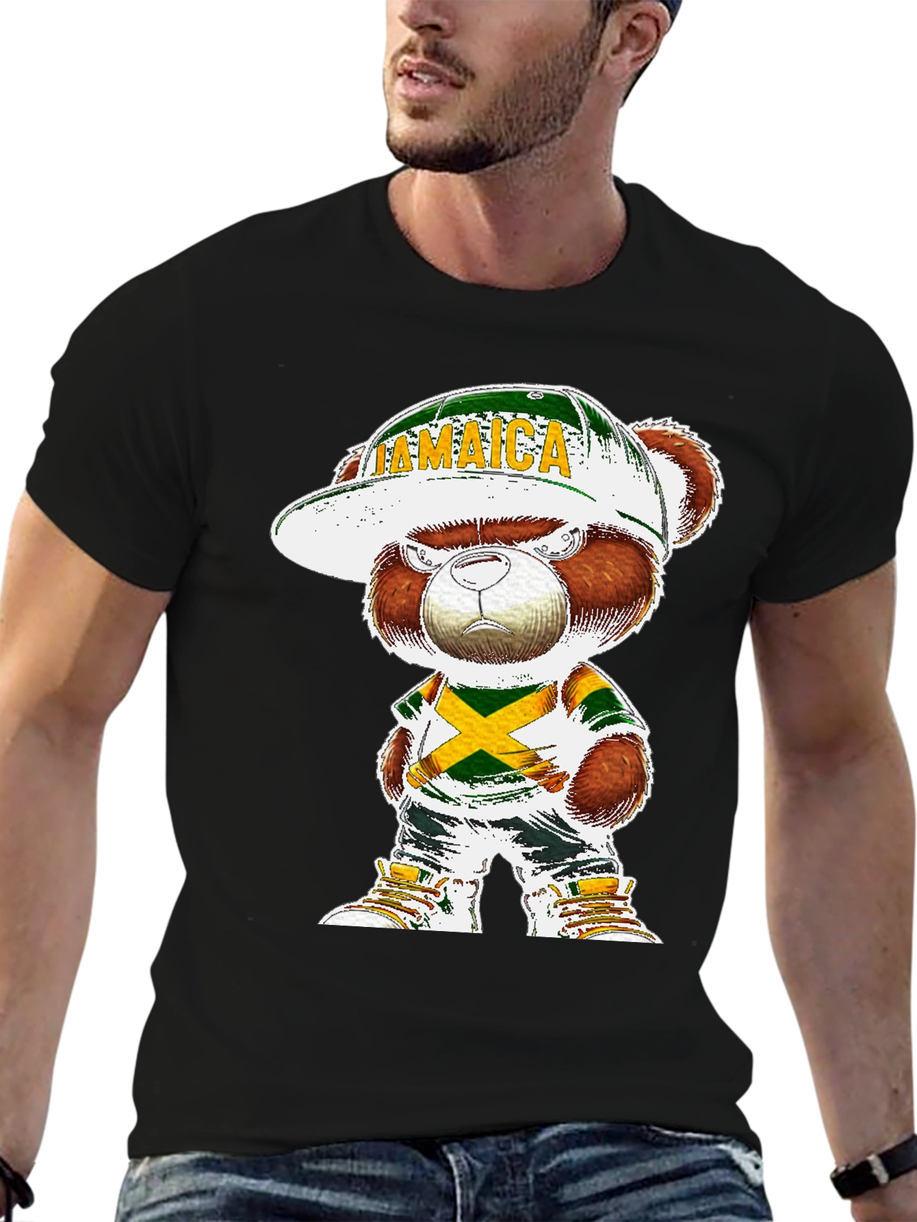 Jamaica Bear T-Shirt - Cool Cartoon Graphic Tee
