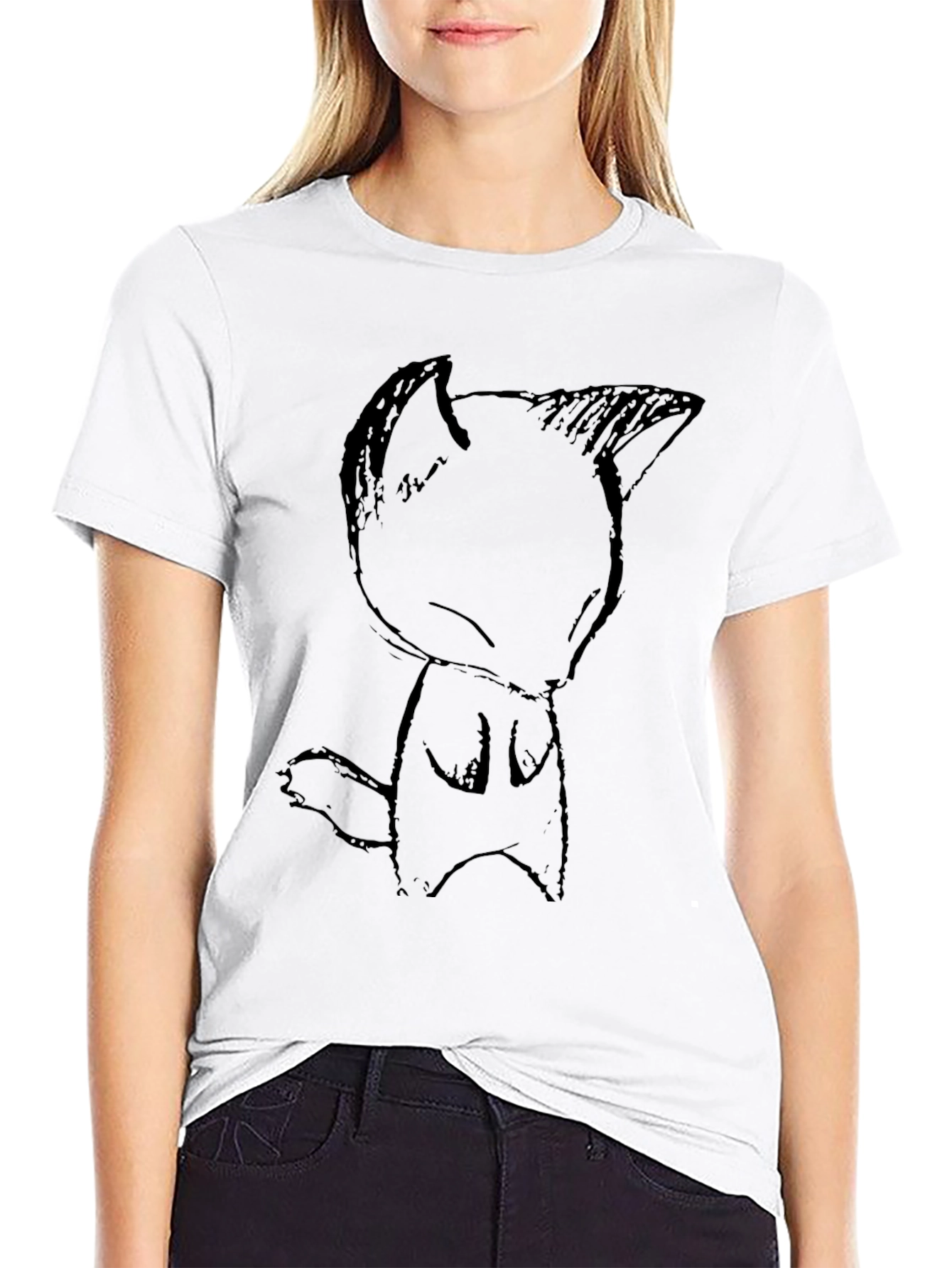 Mens Graphic Tee - Abstract Cat Design
