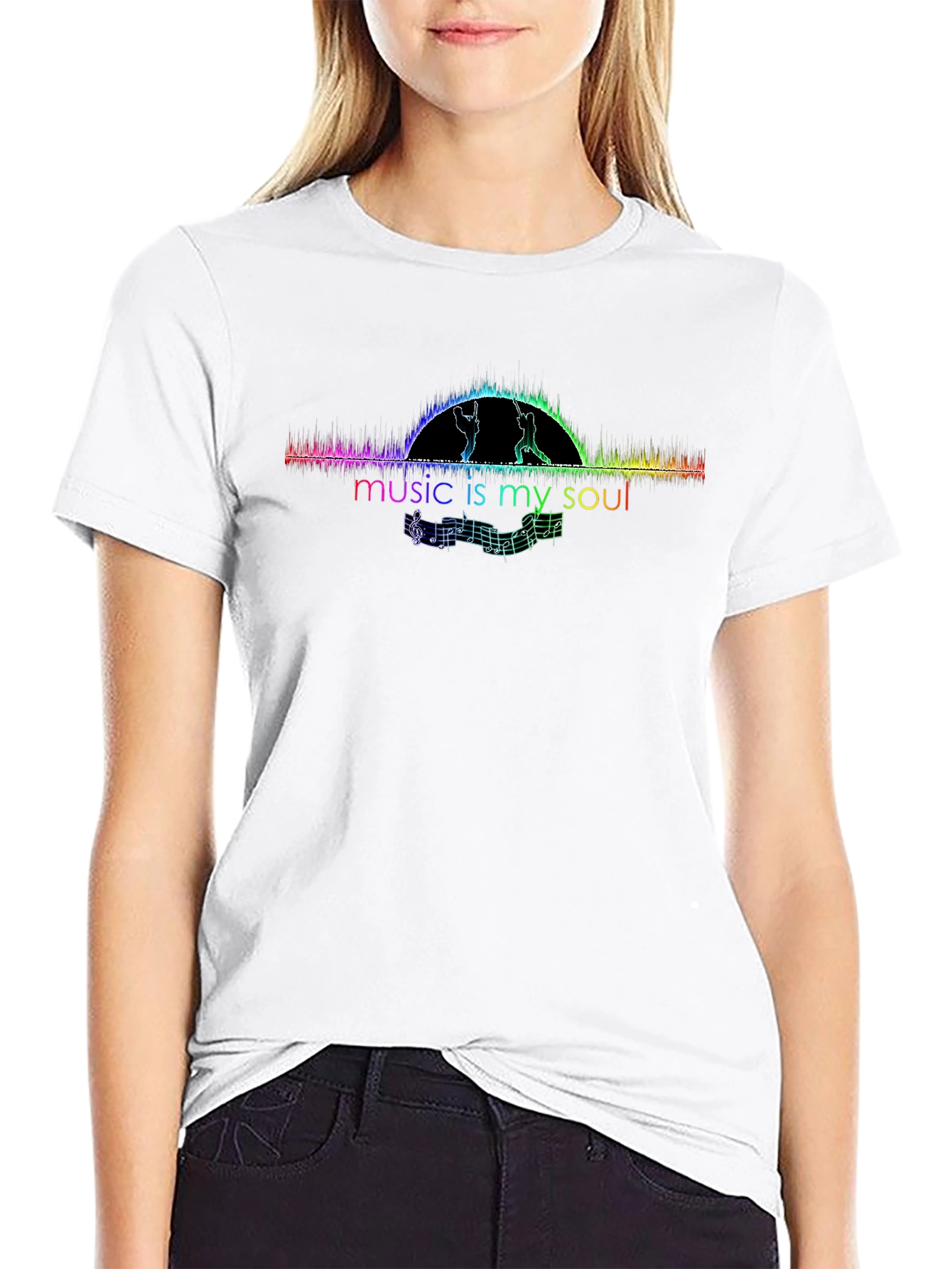 Music is My Soul Graphic T-Shirt - Black