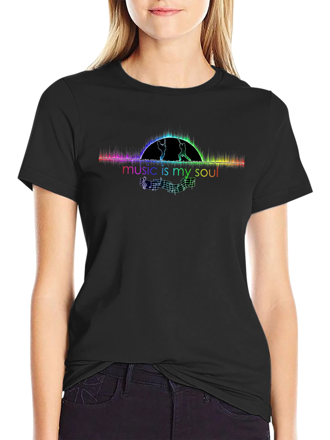Music is My Soul Graphic T-Shirt - Black