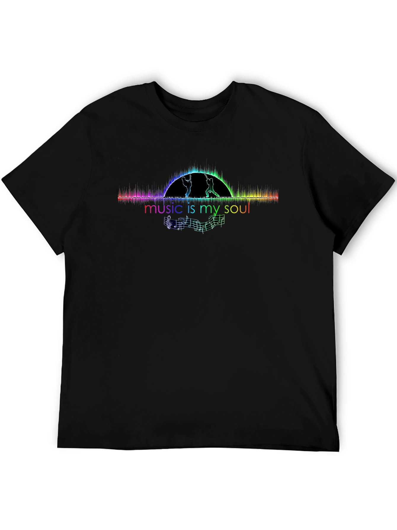 Music is My Soul Graphic T-Shirt - Black