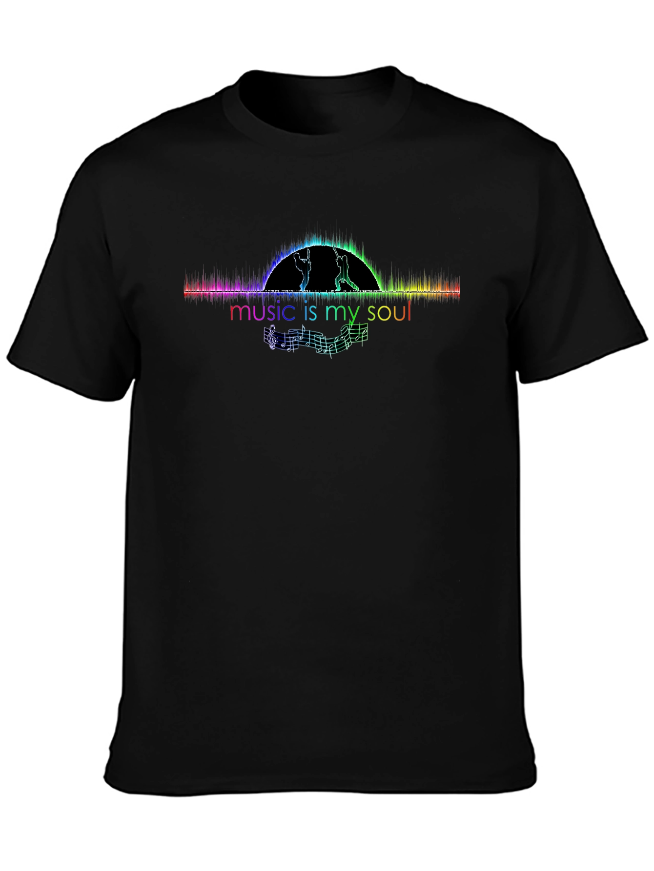 Music is My Soul Graphic T-Shirt - Black
