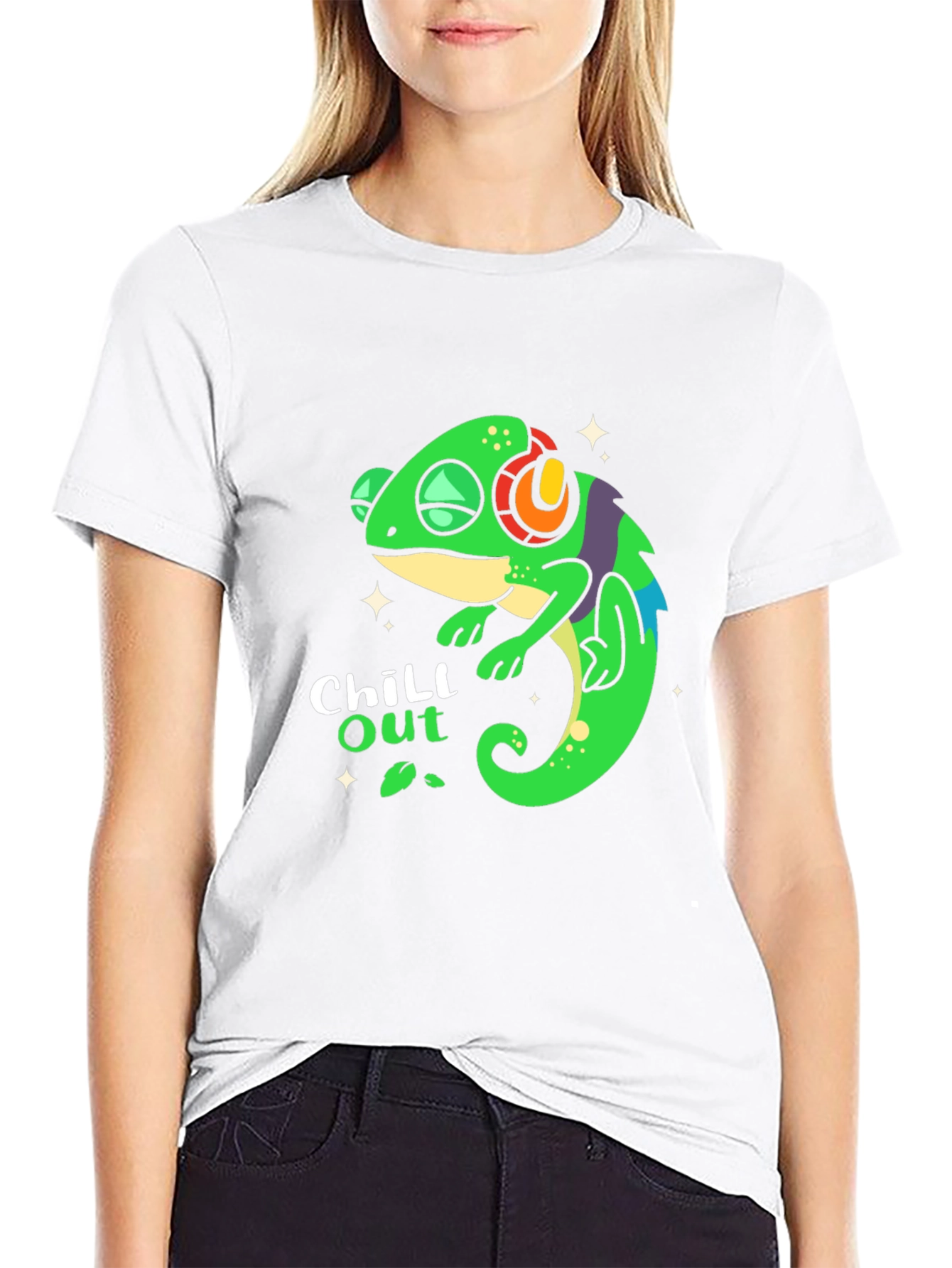 Chill Out Chameleon T-Shirt - Black