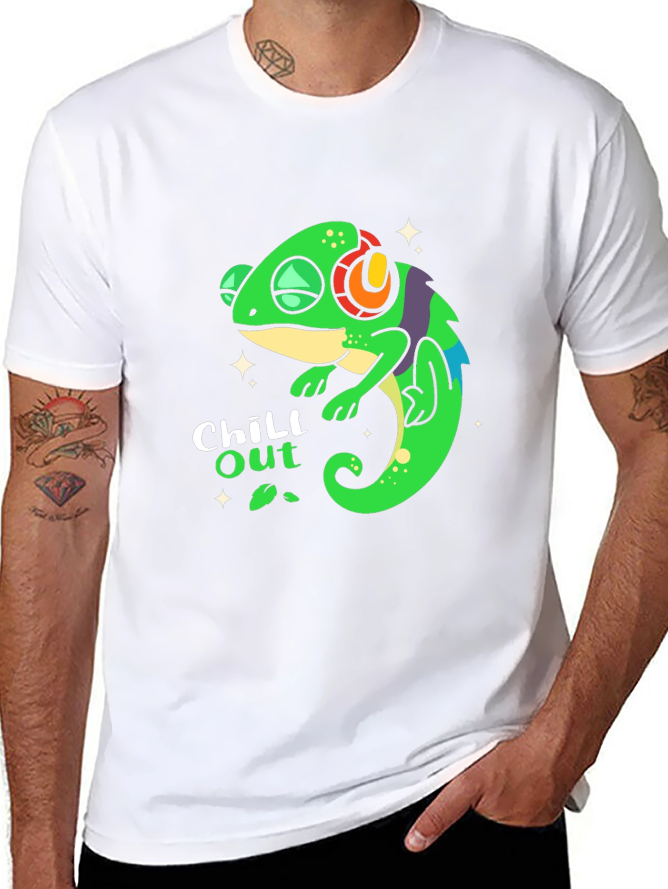 Chill Out Chameleon T-Shirt - Black