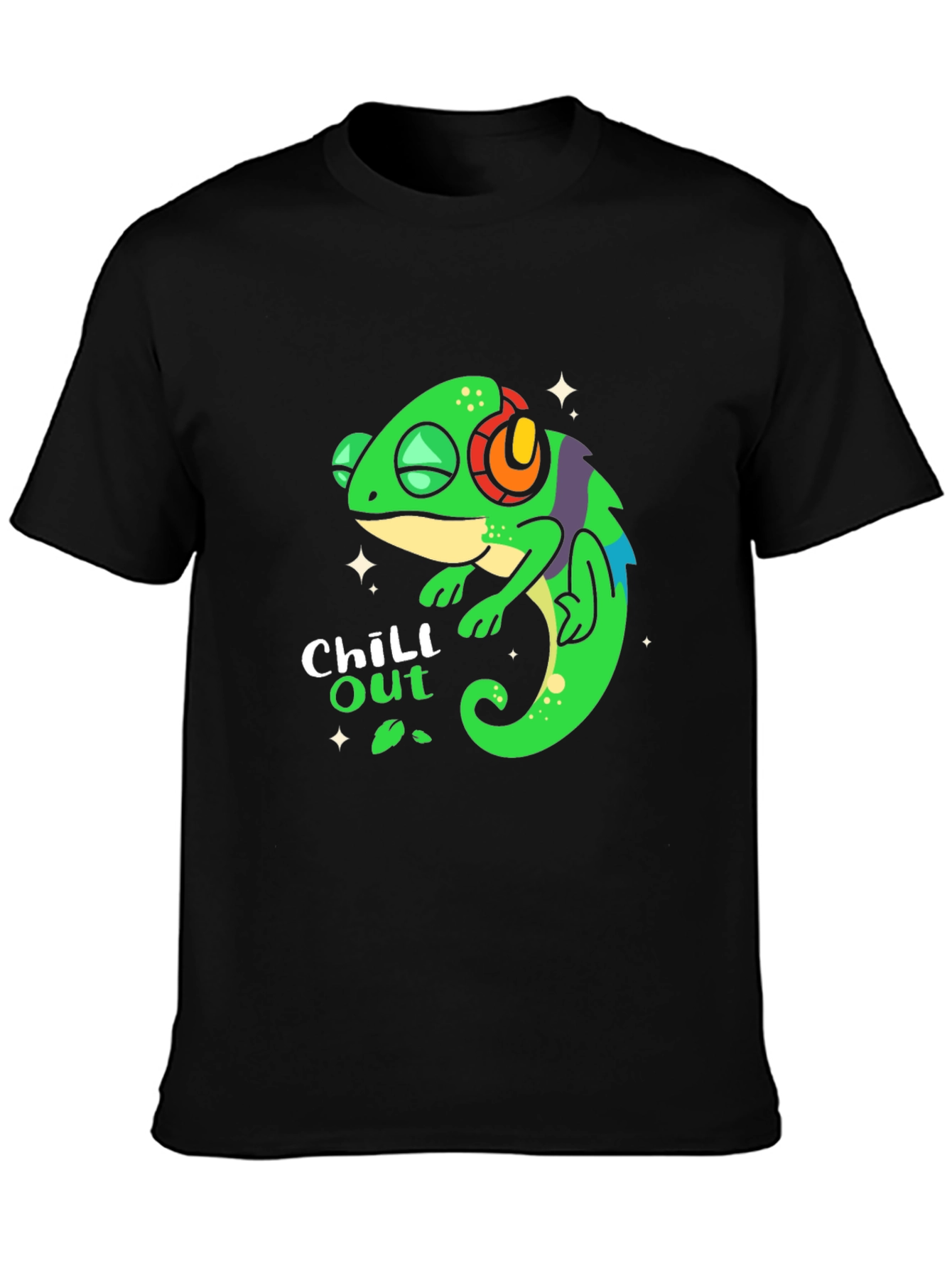 Chill Out Chameleon T-Shirt - Black