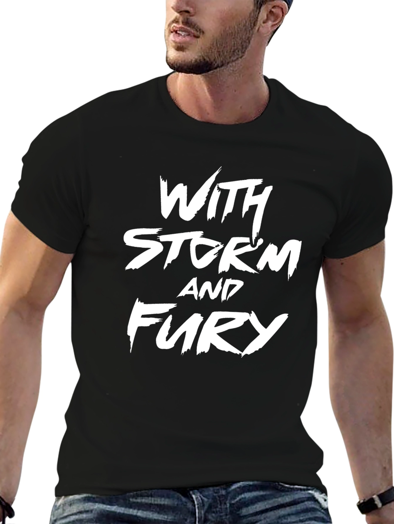 With Storm and Fury Black Graphic T-Shirt