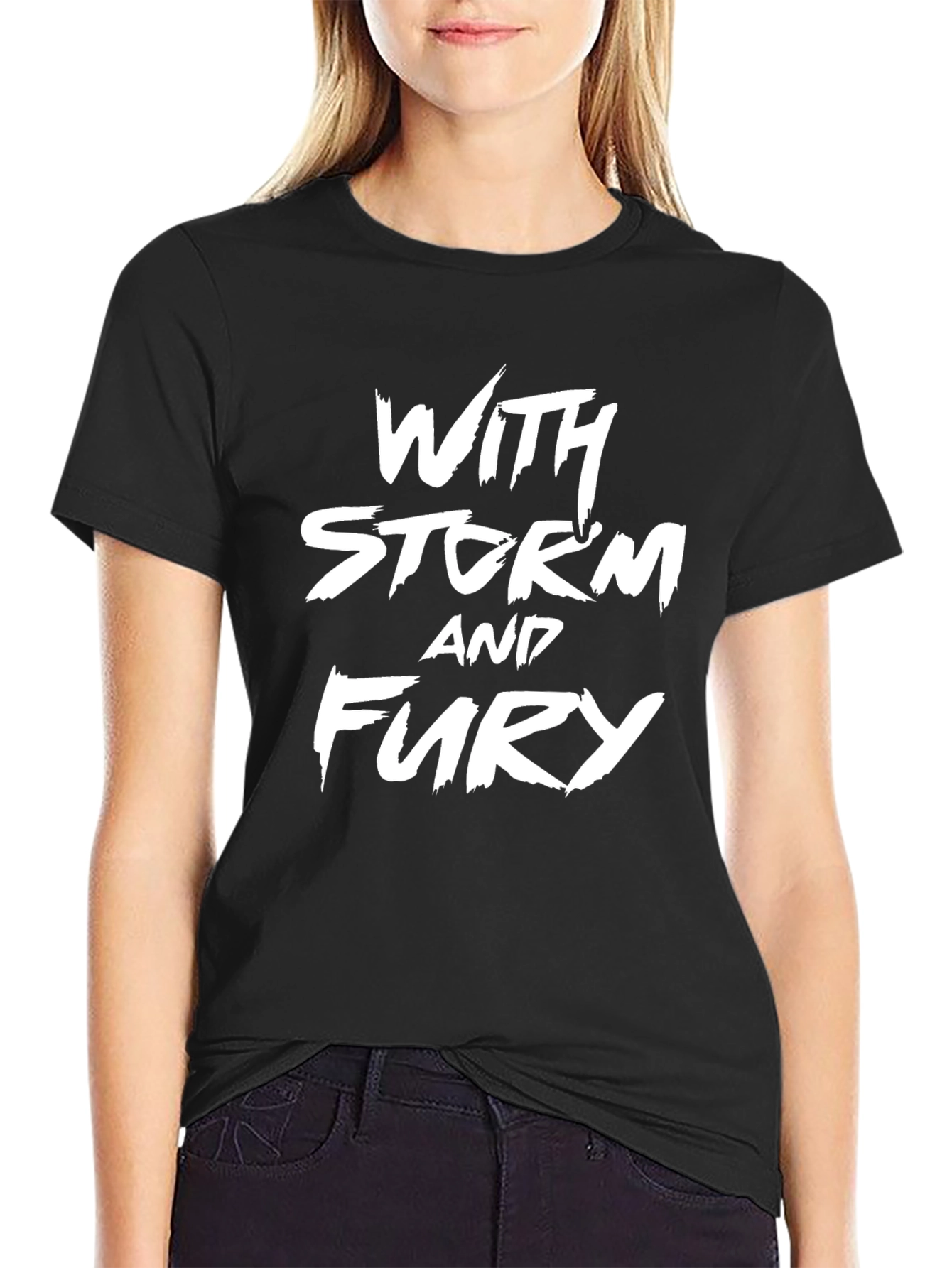 With Storm and Fury Black Graphic T-Shirt