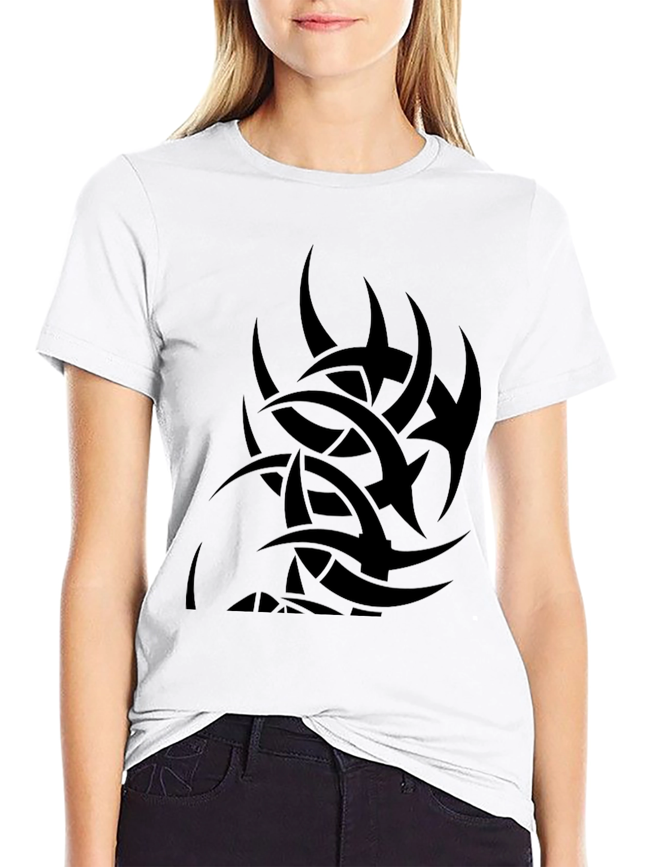 Mens Black Tribal Tattoo Graphic T-Shirt