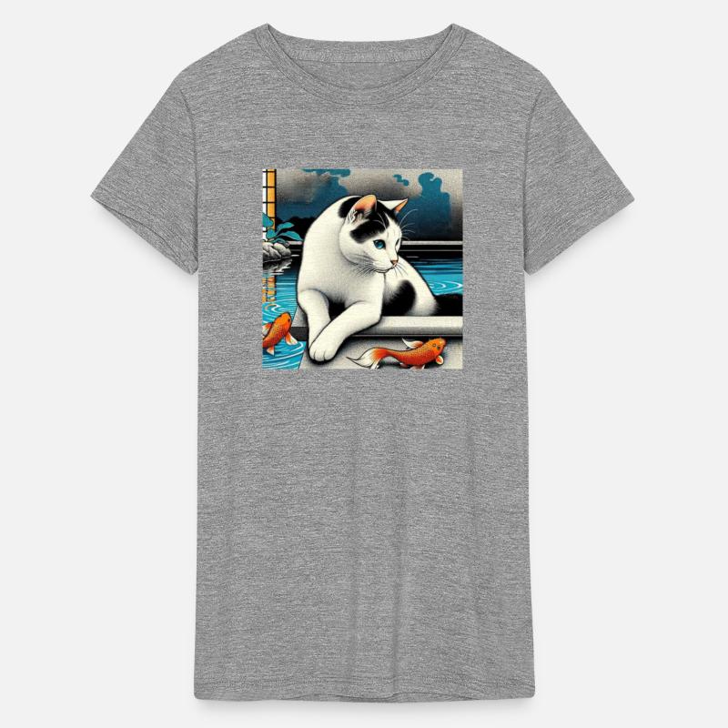 Onsen Carp Japanese Kitten Fish Pond Retro Cute