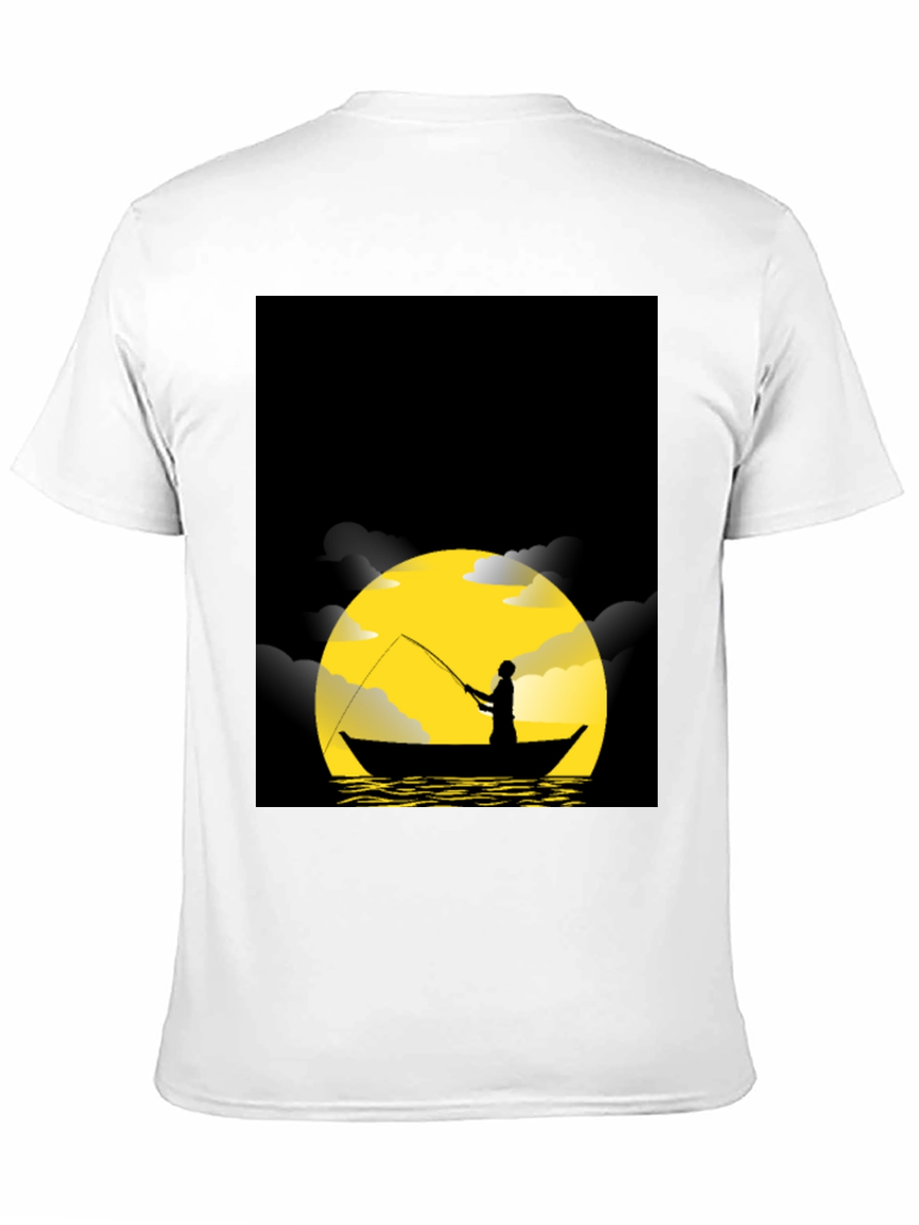 Night Fishing Silhouette Graphic Tee