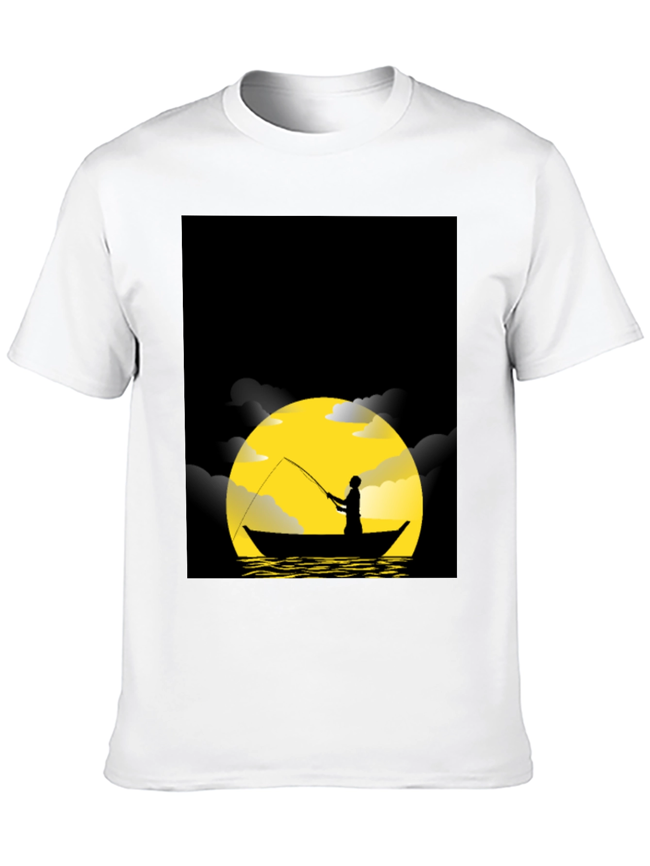 Night Fishing Silhouette Graphic Tee