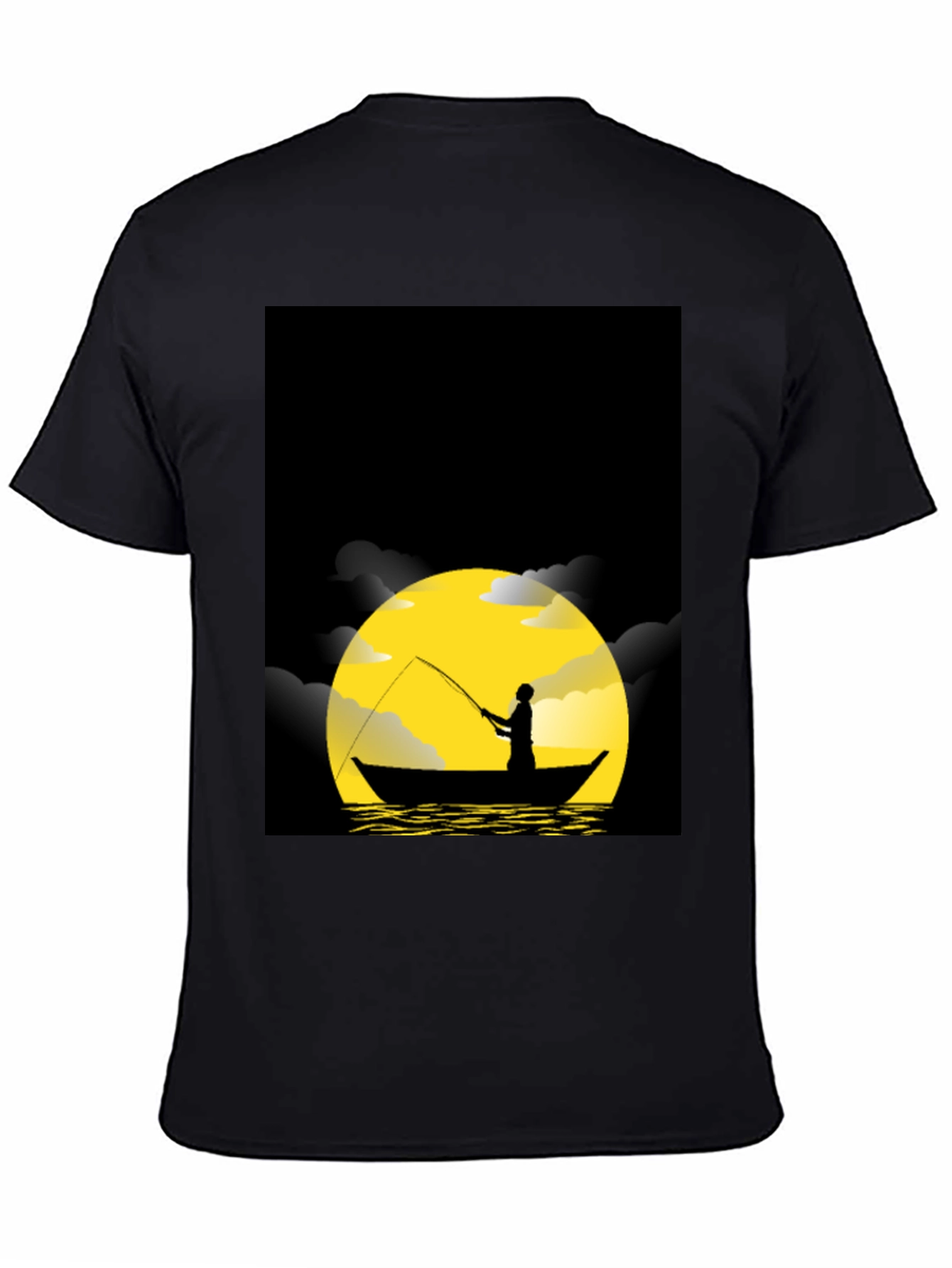 Night Fishing Silhouette Graphic Tee