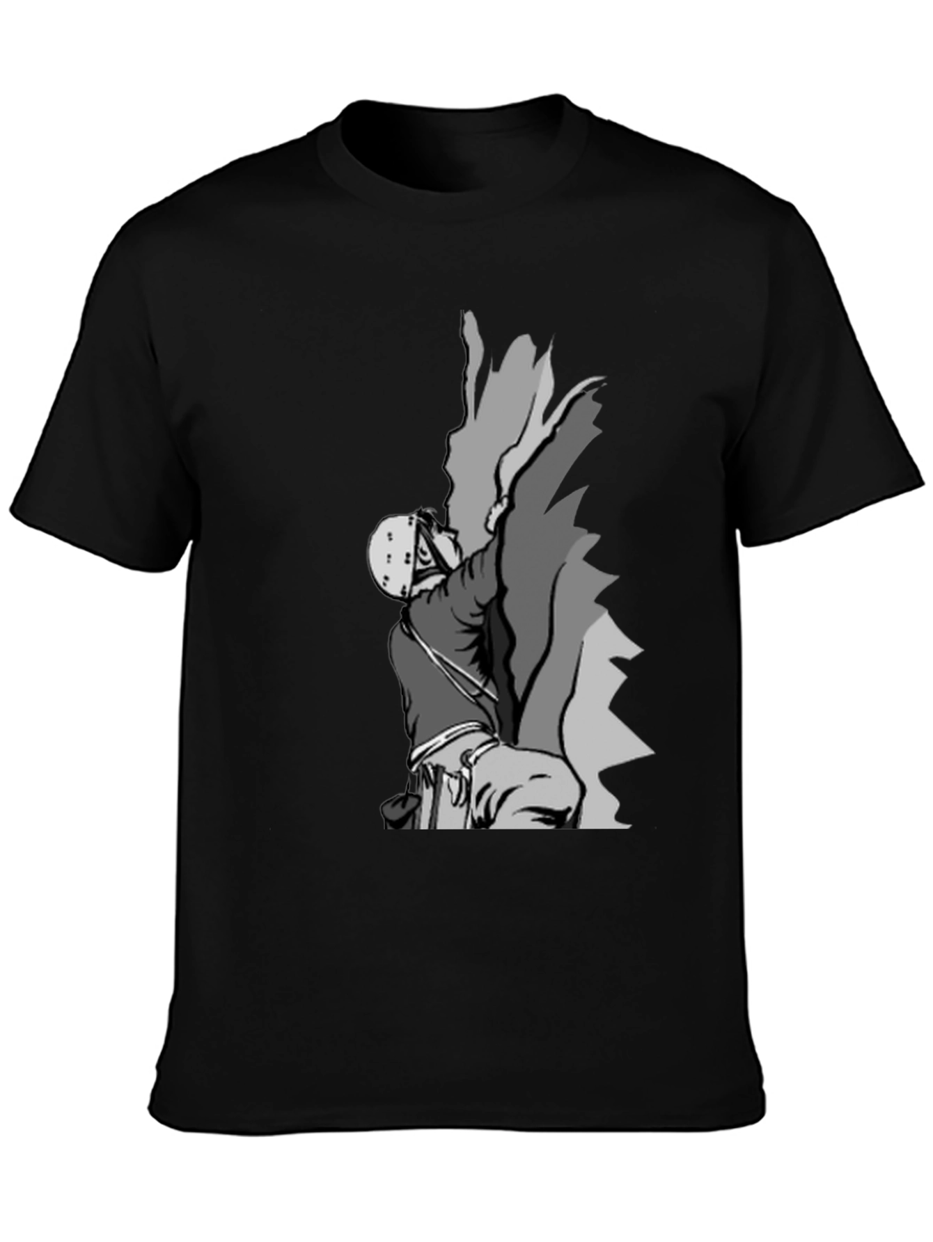 Rock Climbing Graphic Tee - Black Cotton T-Shirt